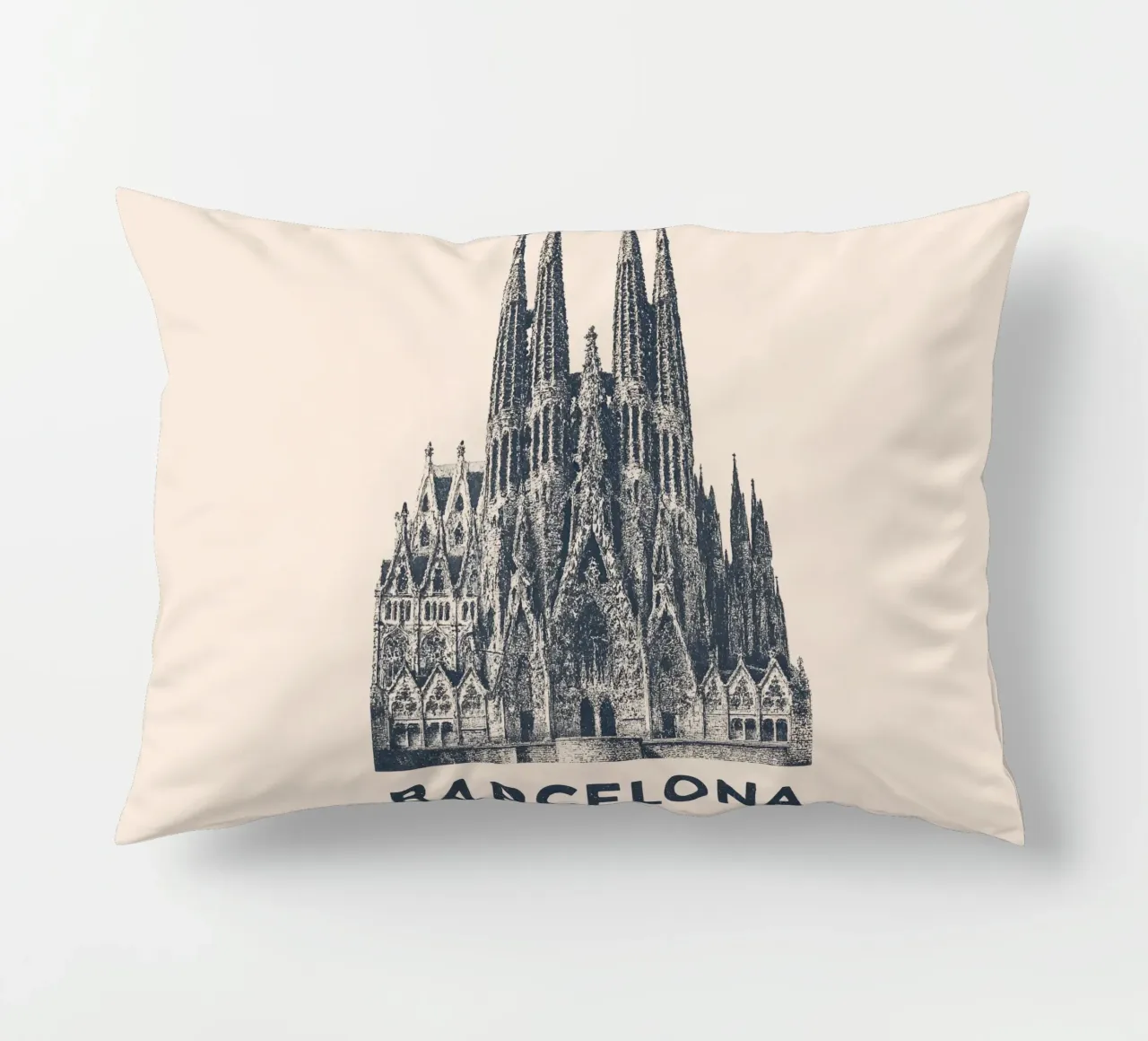 Barcelona Monumental - Linocut Series cuscino da Studio Mooodz