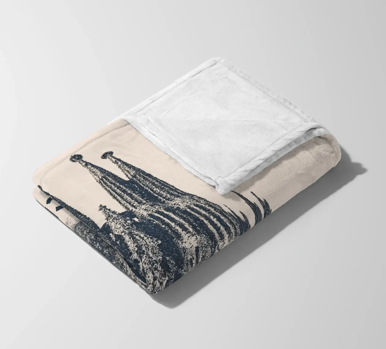 Barcelona Monumental - Linocut Series coperta in pile da Studio Mooodz