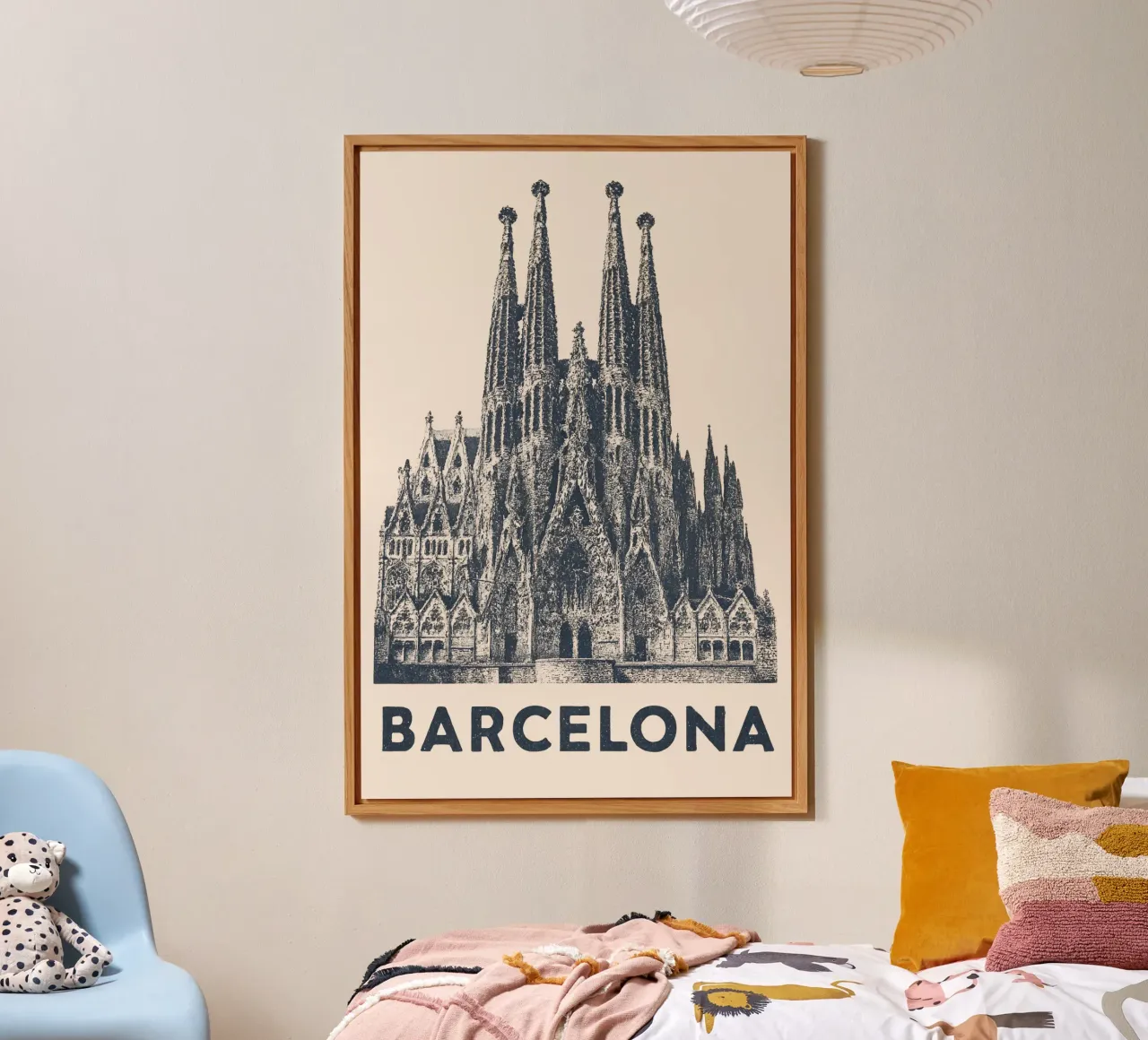 Barcelona Monumental - Linocut Series alluminio dibond da Studio Mooodz