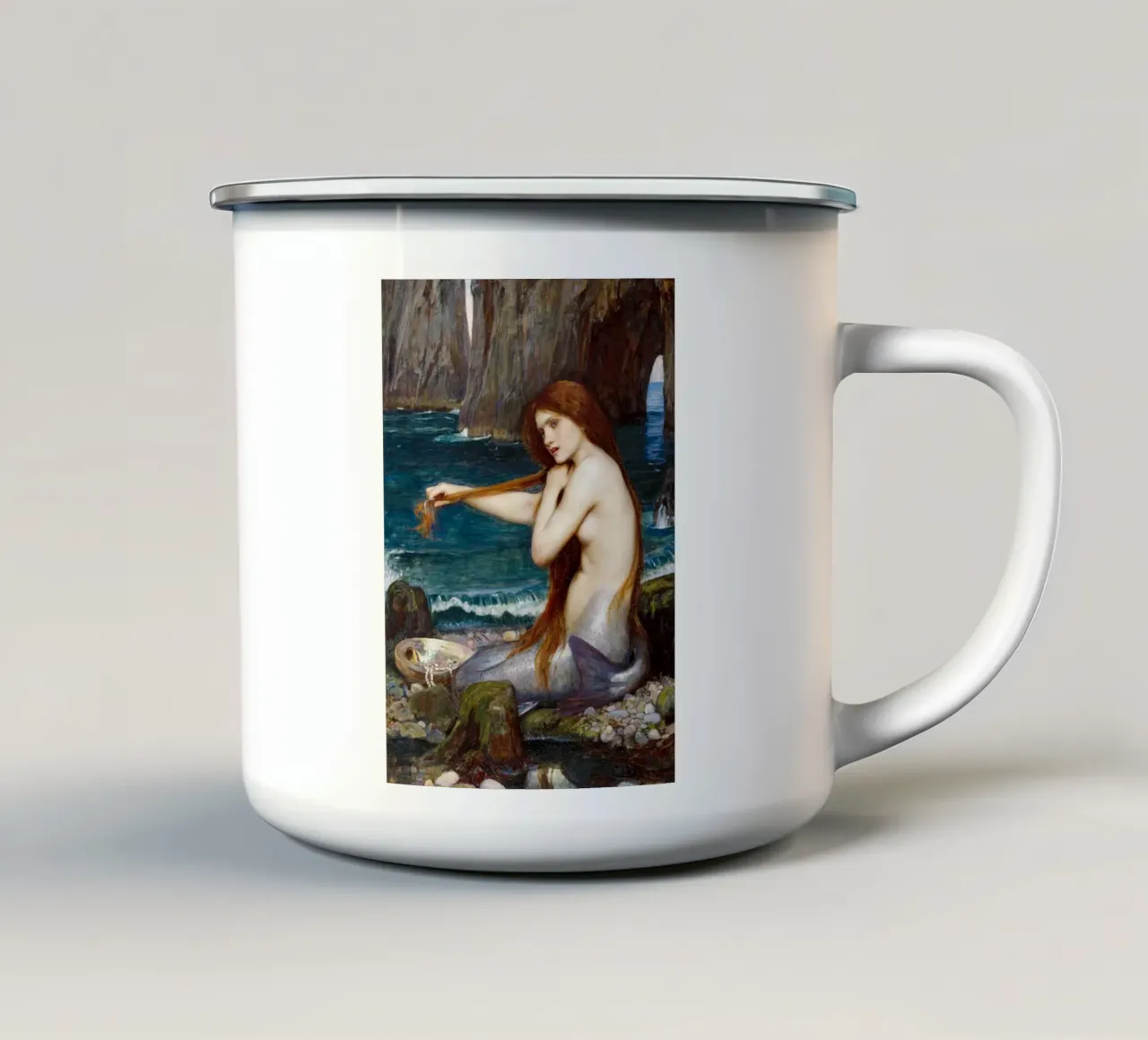 John William Waterhouse - Una sirena (1900) tazza in smalto da Venus Art
