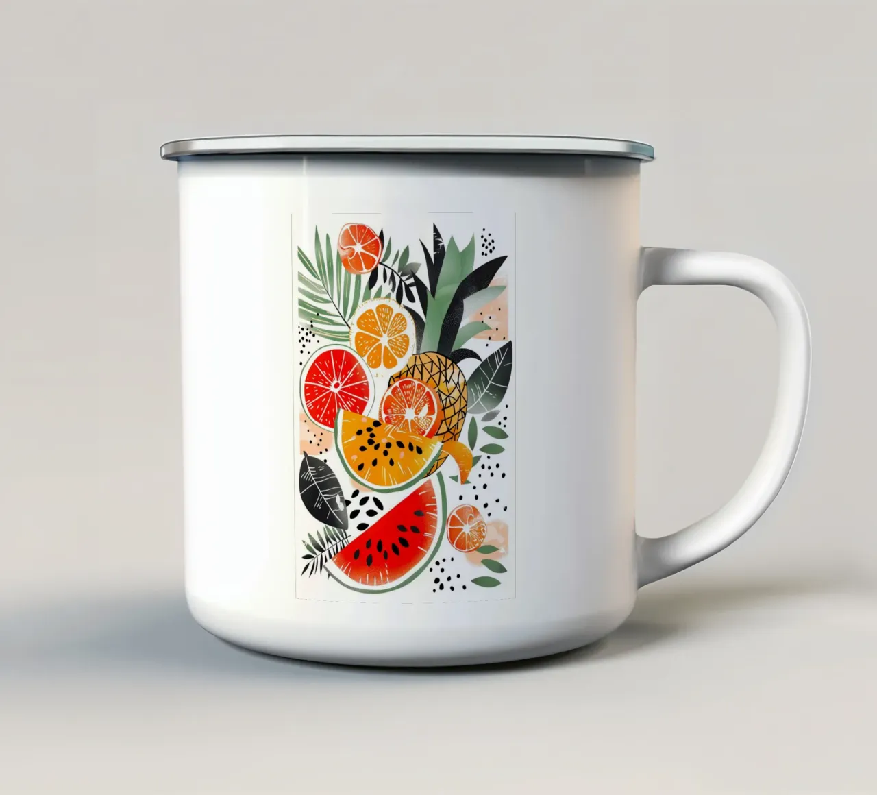Frutti della gioia estiva tazza in smalto da Justyna Jaszke JBJart