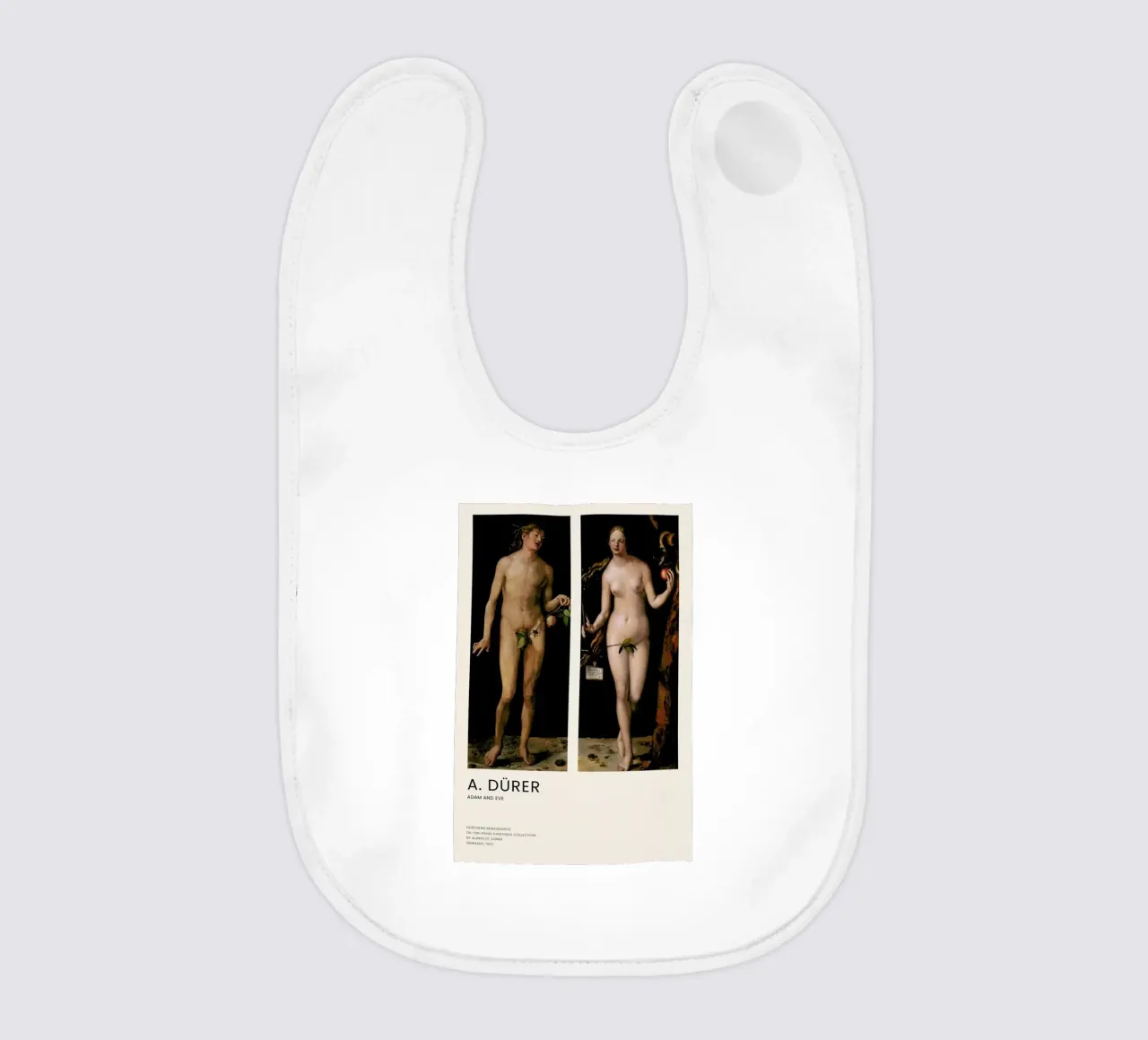 Dürer - Adam and Eve baby bib by Vintage by JUNIQE