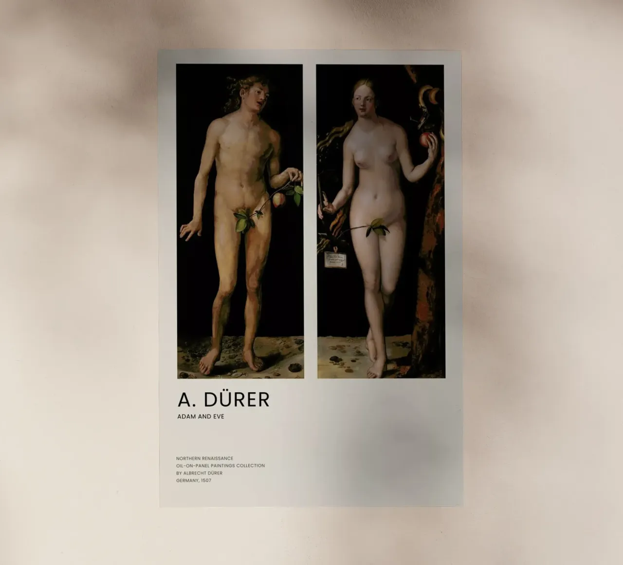 Dürer - Adam and Eve pellicola backlit da Vintage by JUNIQE
