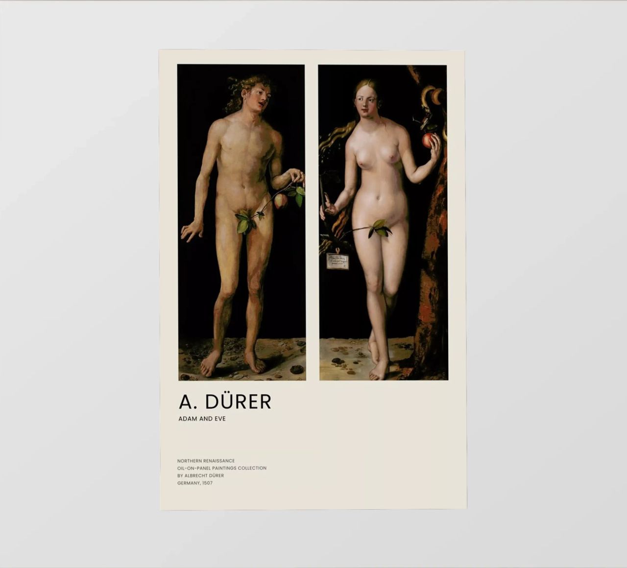 Dürer - Adam and Eve pellicola backlit da Vintage by JUNIQE