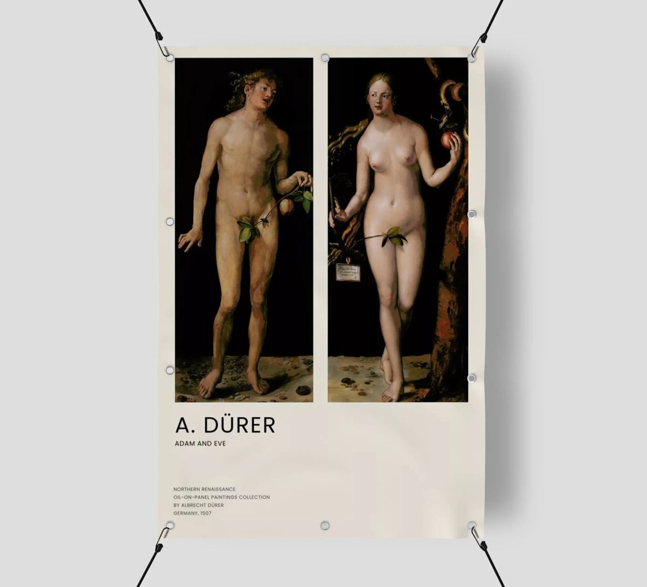 Dürer - Adam and Eve telo in pvc da Vintage by JUNIQE