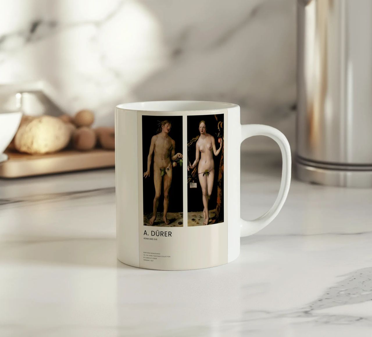 Dürer - Adam and Eve tazza in ceramica da Vintage by JUNIQE