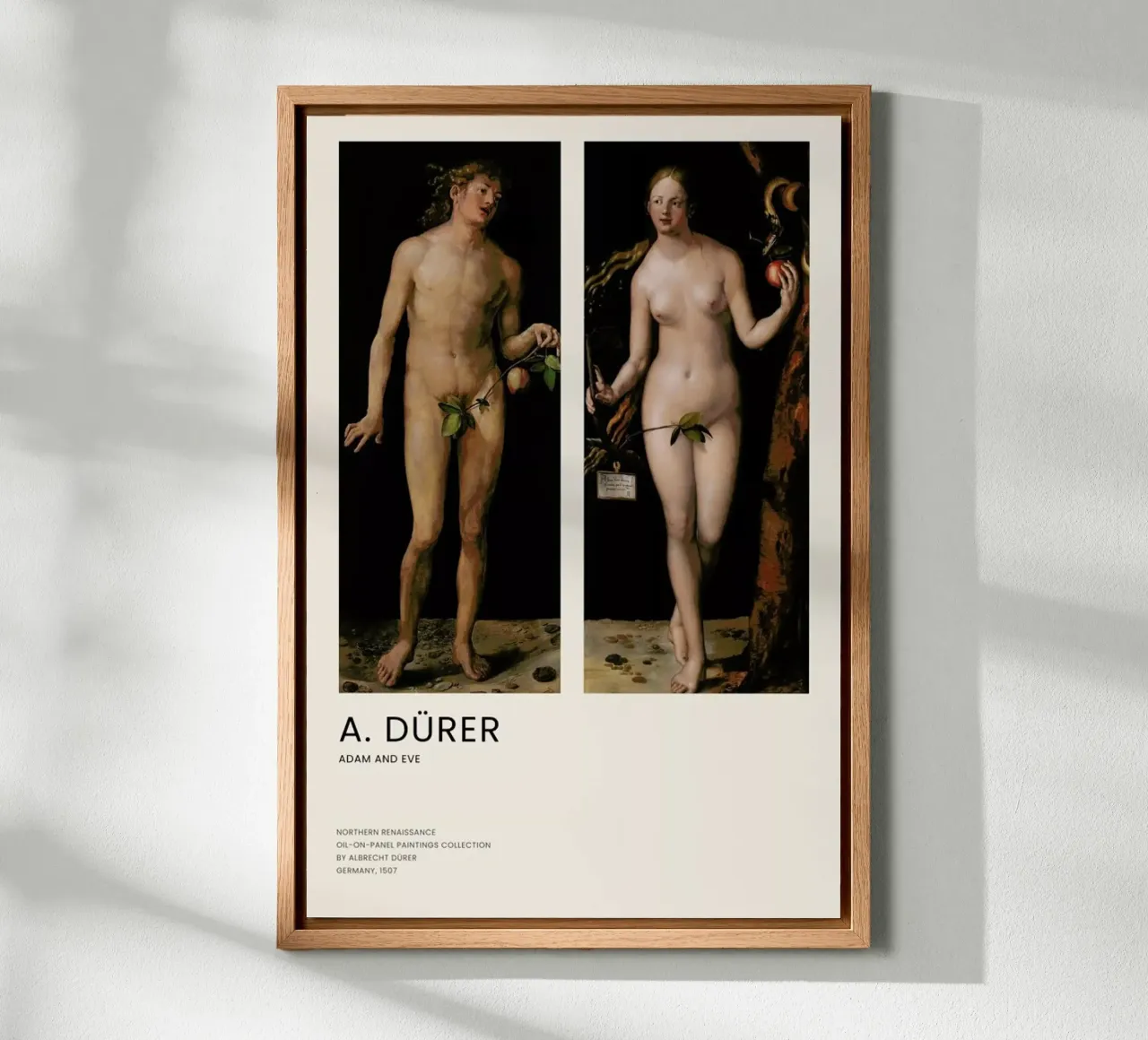 Dürer - Adam and Eve alluminio dibond da Vintage by JUNIQE