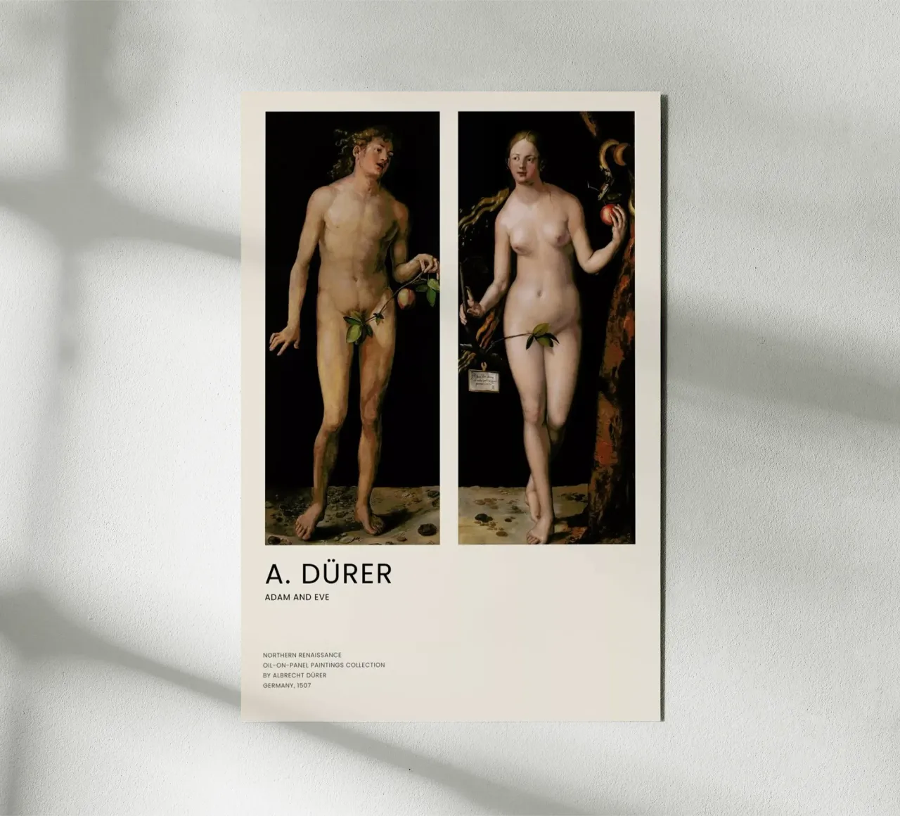 Dürer - Adam and Eve alluminio dibond da Vintage by JUNIQE