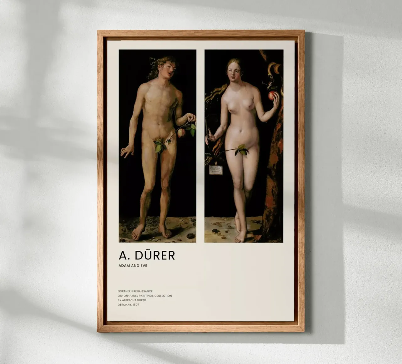 Dürer - Adam and Eve tela con Cornice a cassetta da Vintage by JUNIQE