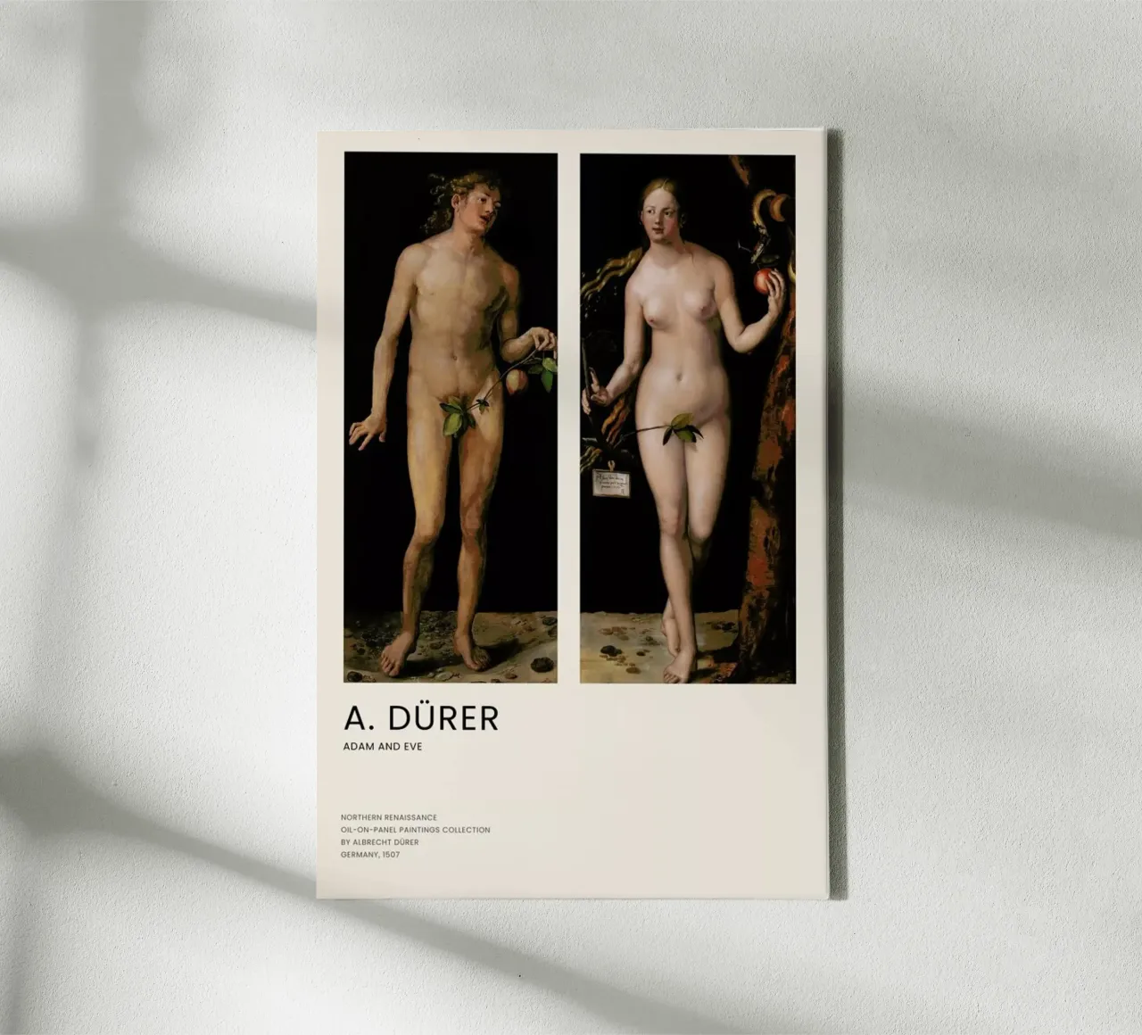 Dürer - Adam and Eve tela con Cornice a cassetta da Vintage by JUNIQE