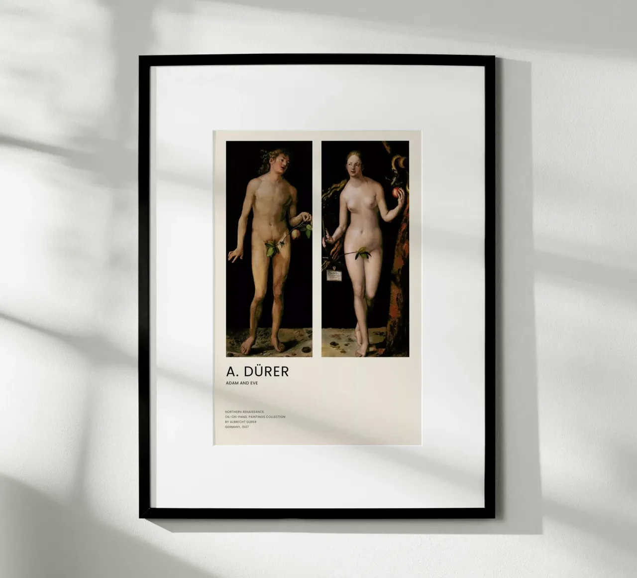 Dürer - Adam and Eve poster con telaio in alluminio da Vintage by JUNIQE