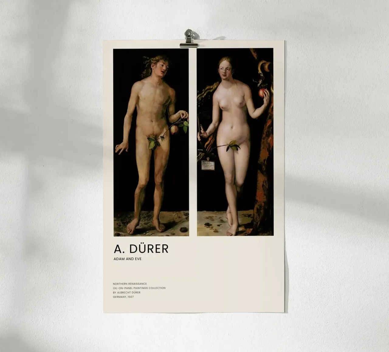 Dürer - Adam and Eve poster con telaio in alluminio da Vintage by JUNIQE