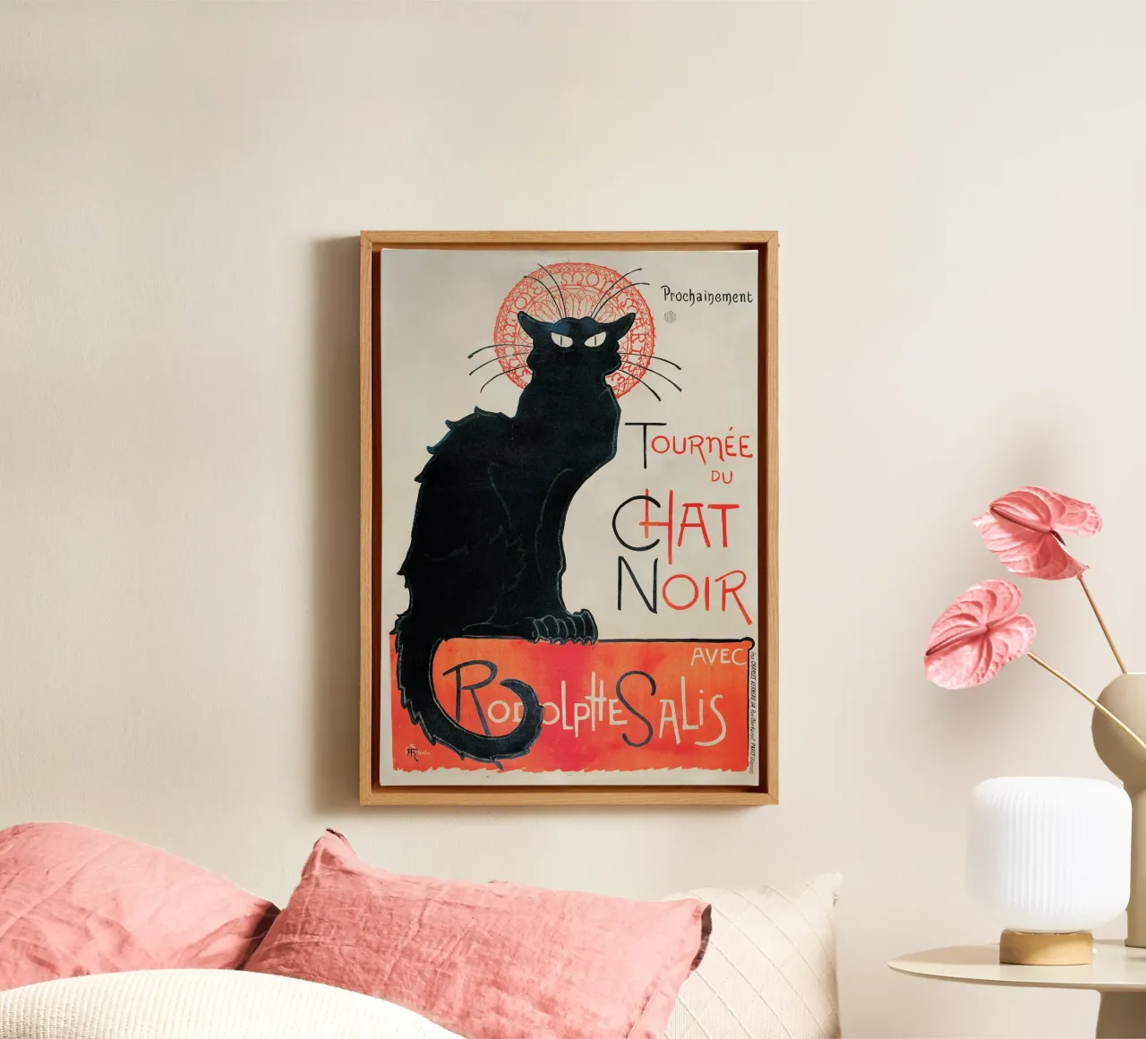 Tour of the Chat Noir by Théophile Alexandre Steinlen (1896) canvas with Floater frame by Venus Art