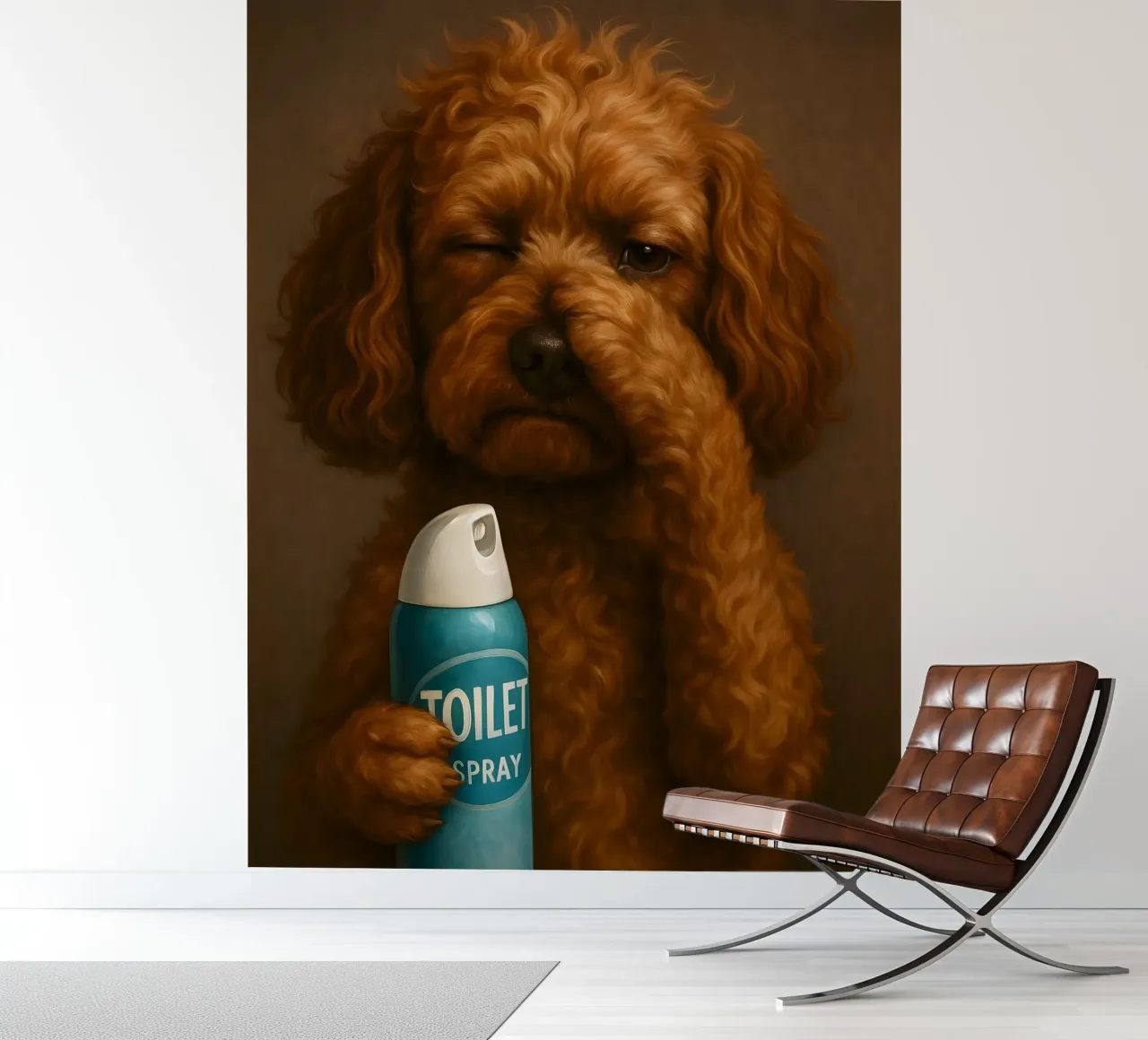 DOG PORTRAIT FUNNY BATHROOM TOILET photo wallpaper by ARTOMATIC