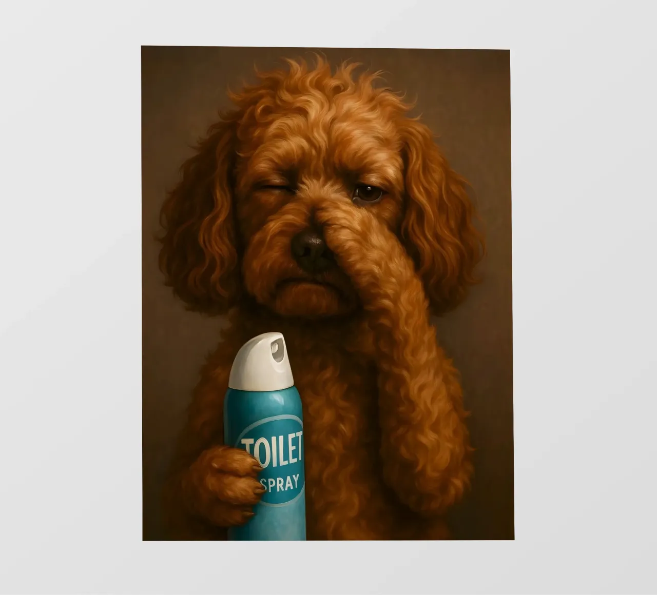 DOG PORTRAIT FUNNY BATHROOM TOILET photo wallpaper by ARTOMATIC