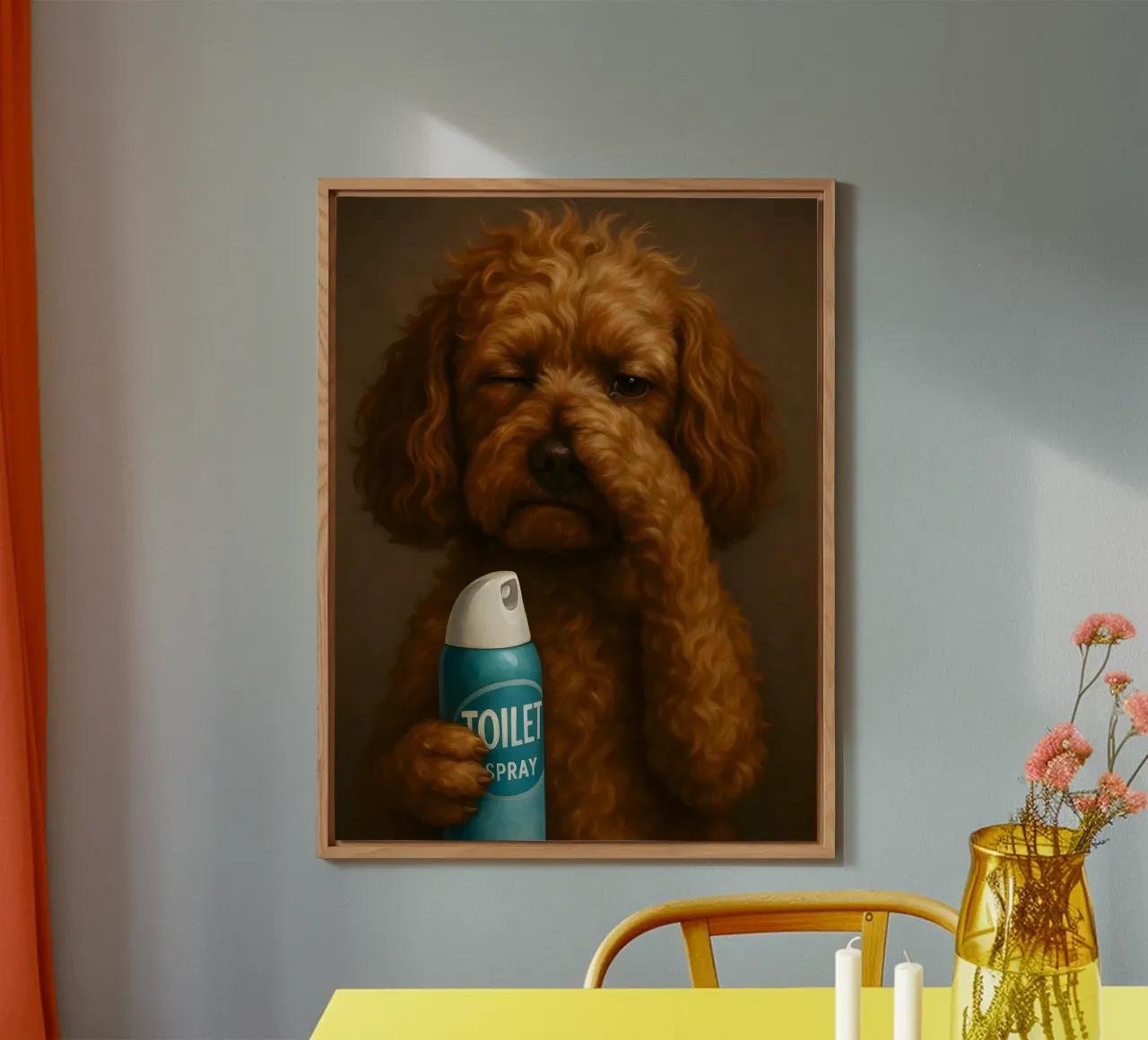 RITRATTO DI CANE DIVERTENTE BAGNO WC alluminio dibond da ARTOMATIC