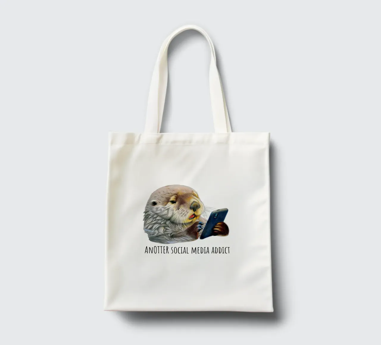 AnOTTER Social Media Addict borsa in juta da Graphit und Farbe
