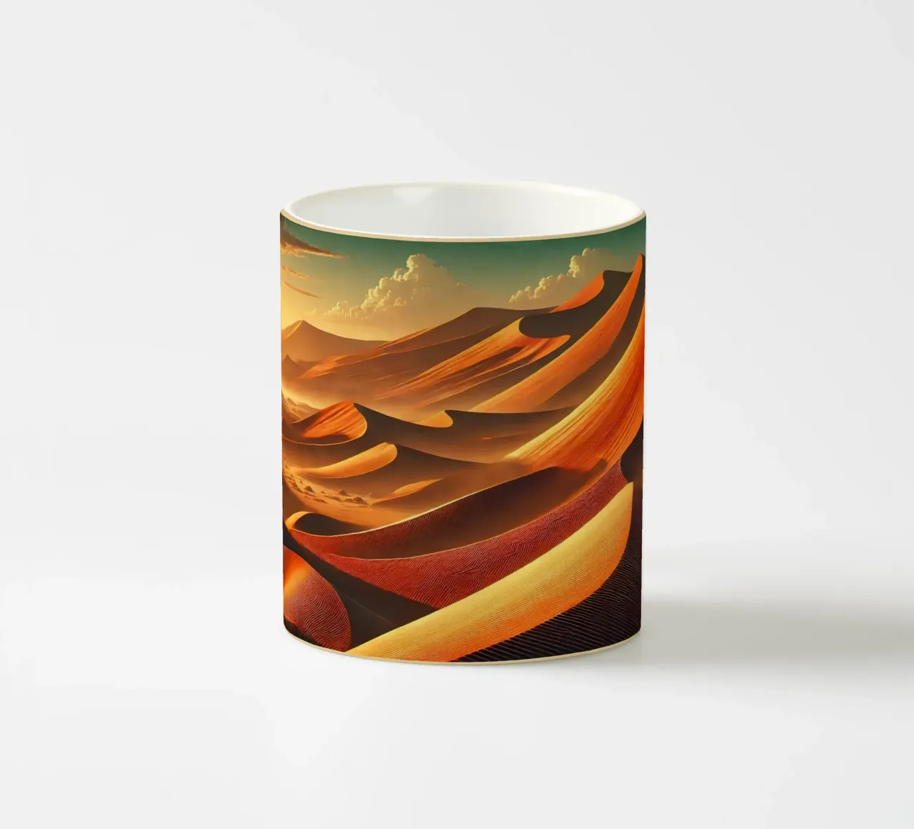 Poster d'epoca della Namibia, dune di Sossusvlei tazza in ceramica da Chromatic Fusion Studio