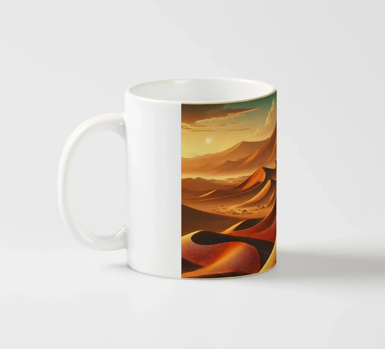 Poster d'epoca della Namibia, dune di Sossusvlei tazza in ceramica da Chromatic Fusion Studio