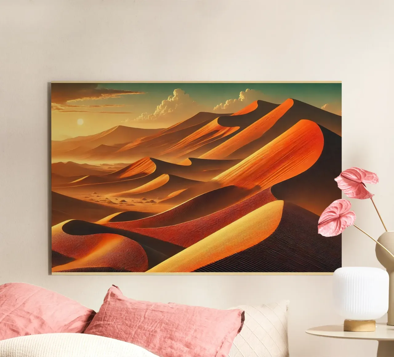 Vintage Namibia, Sossusvlei Dunes Poster alu-dibond by Chromatic Fusion Studio