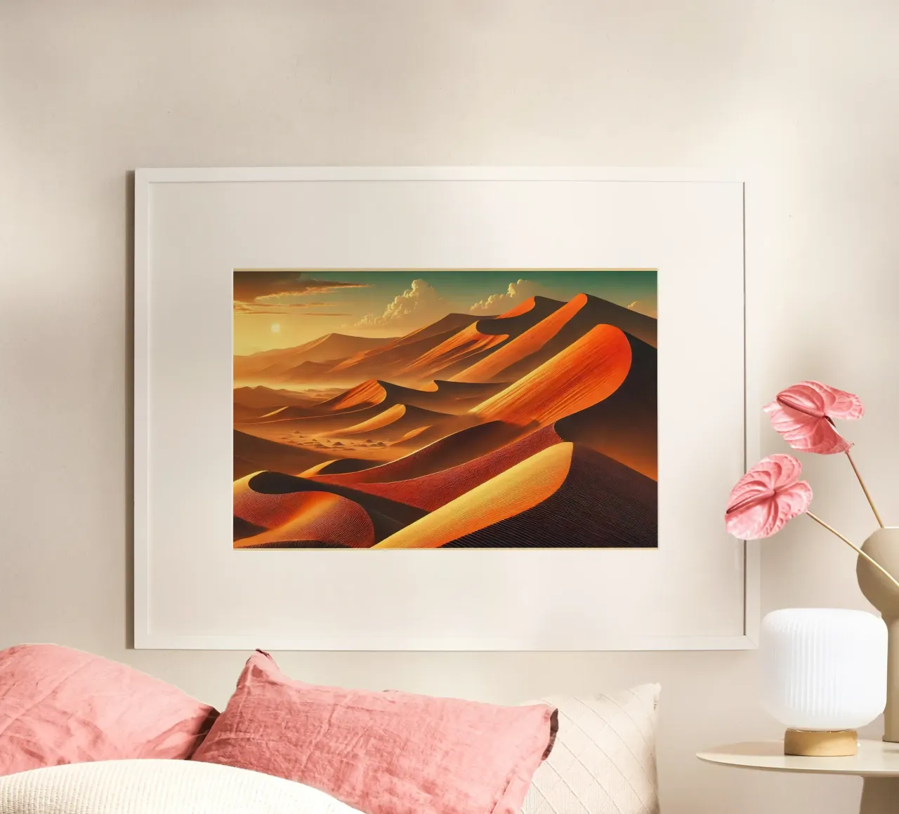 Poster d'epoca della Namibia, dune di Sossusvlei poster da Chromatic Fusion Studio