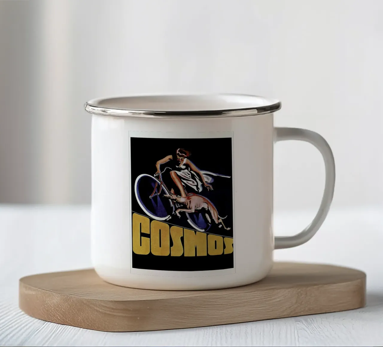 bike8 tazza in smalto da Robert Livingston