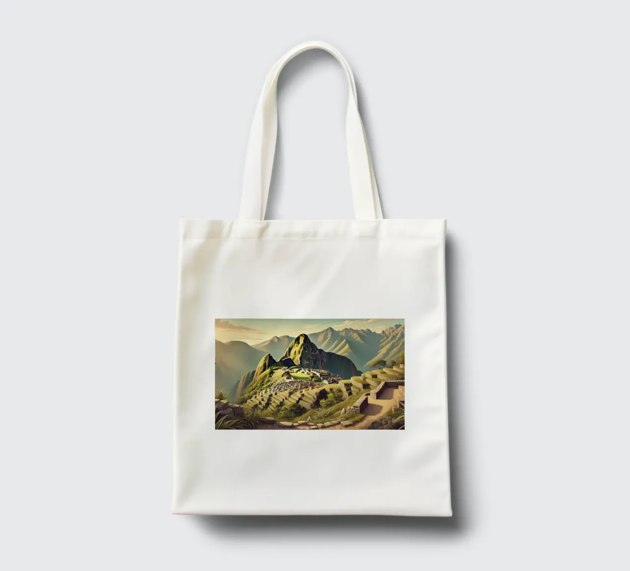 Vintage Peru, Machu Picchu Poster tote bag by Chromatic Fusion Studio