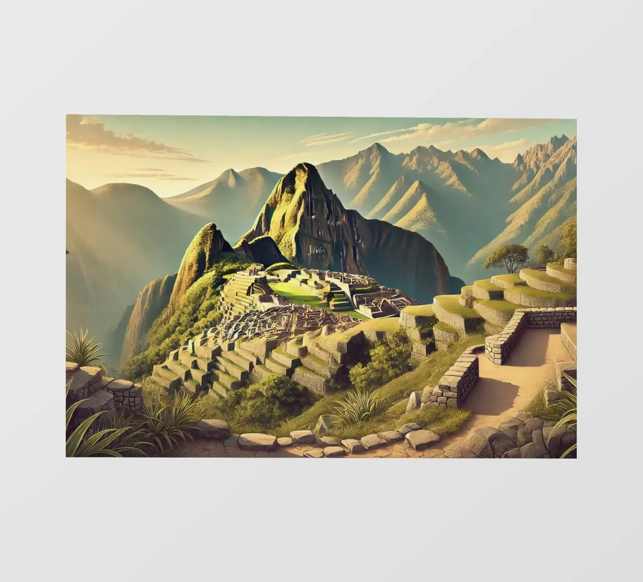 Vintage Peru, Machu Picchu Poster backlit film by Chromatic Fusion Studio