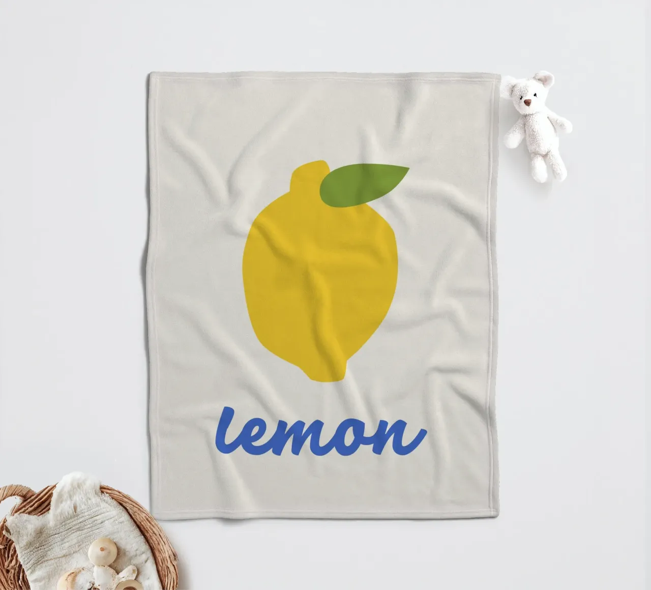 Zitrone Fleecedecke von we line studio - art