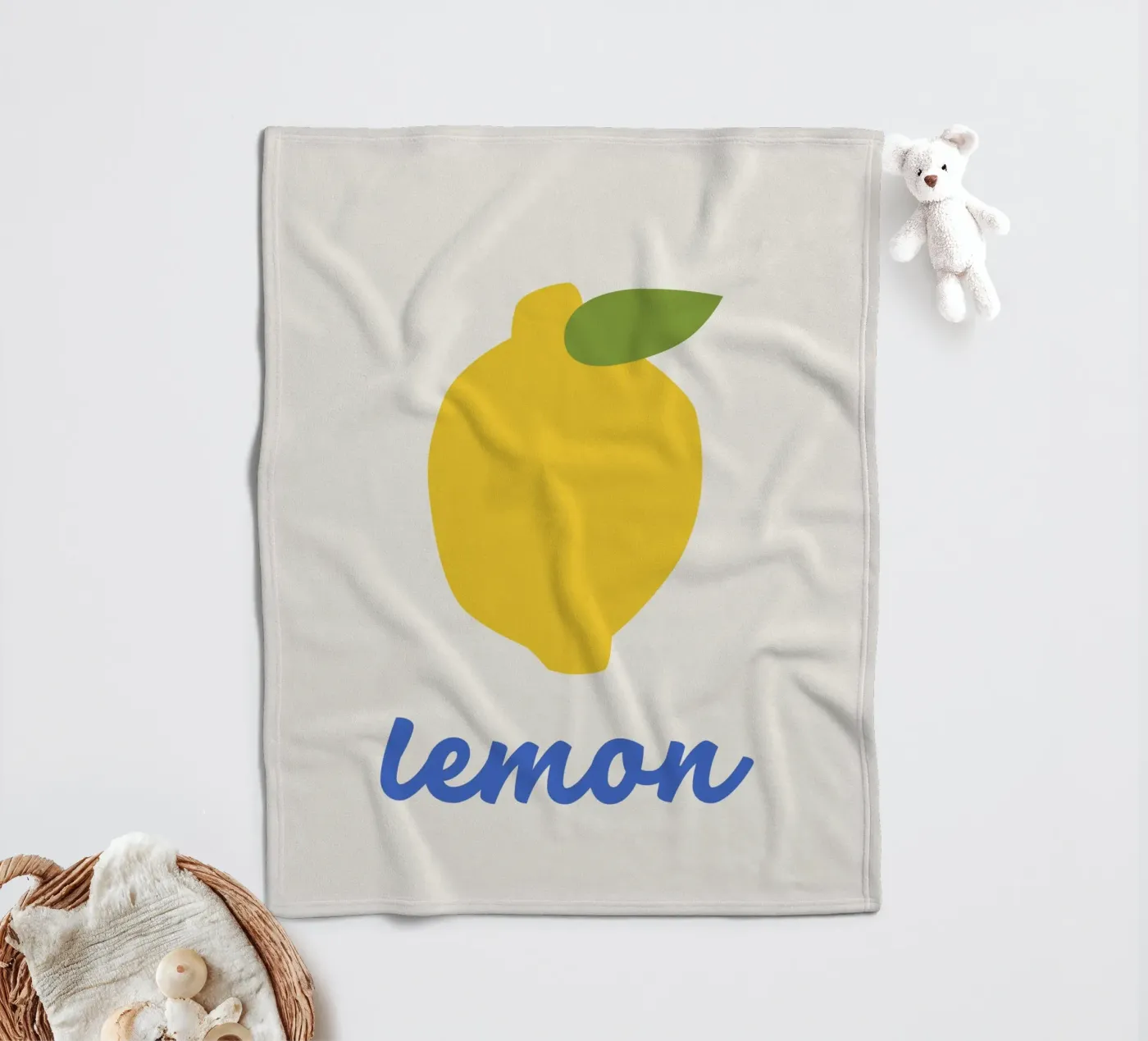 Lemon fleece blanket by we line studio - art