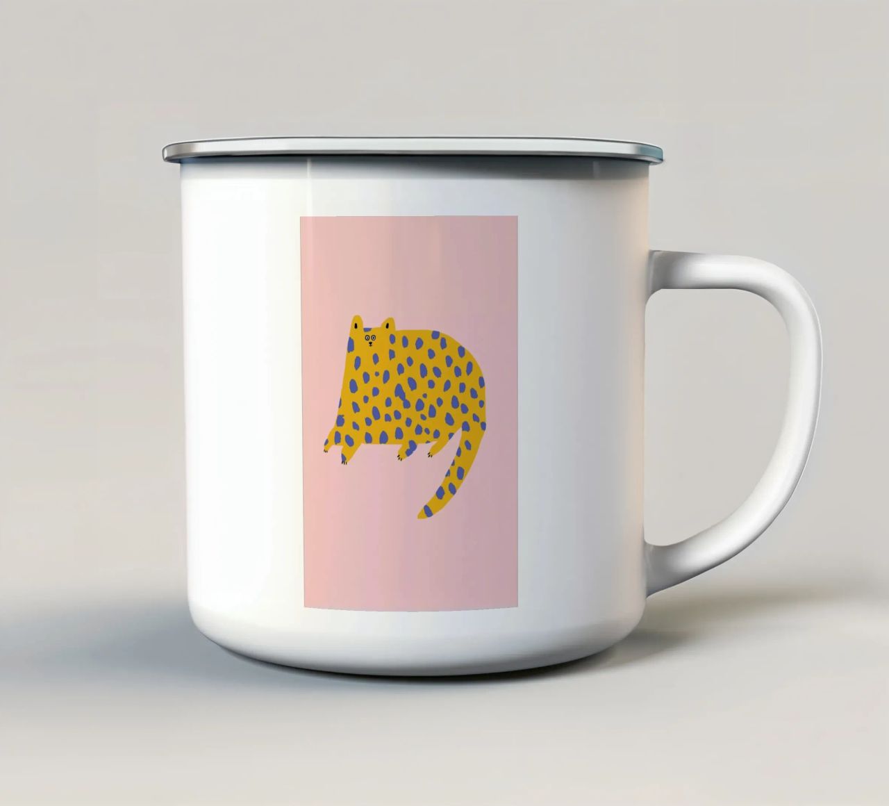Dotty Cat tazza in smalto da Lora O'Callaghan