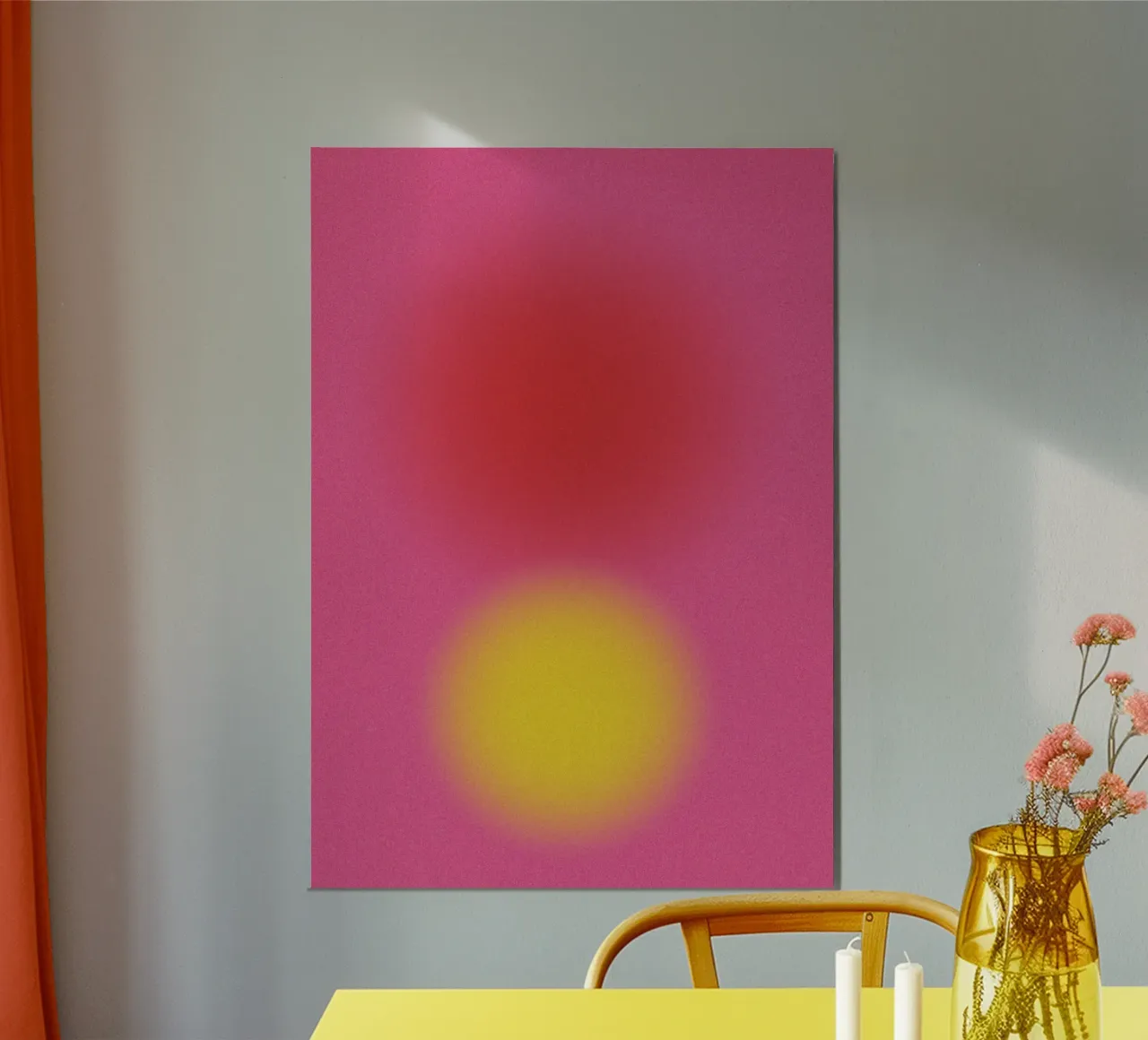 Gradient Dots Pink alluminio dibond da studio salü