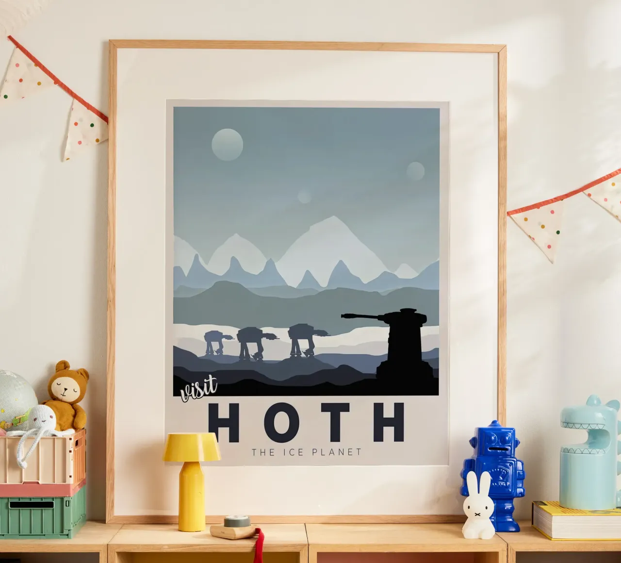 visitare hoth il pianeta di ghiaccio poster con telaio in legno da carrie Shop