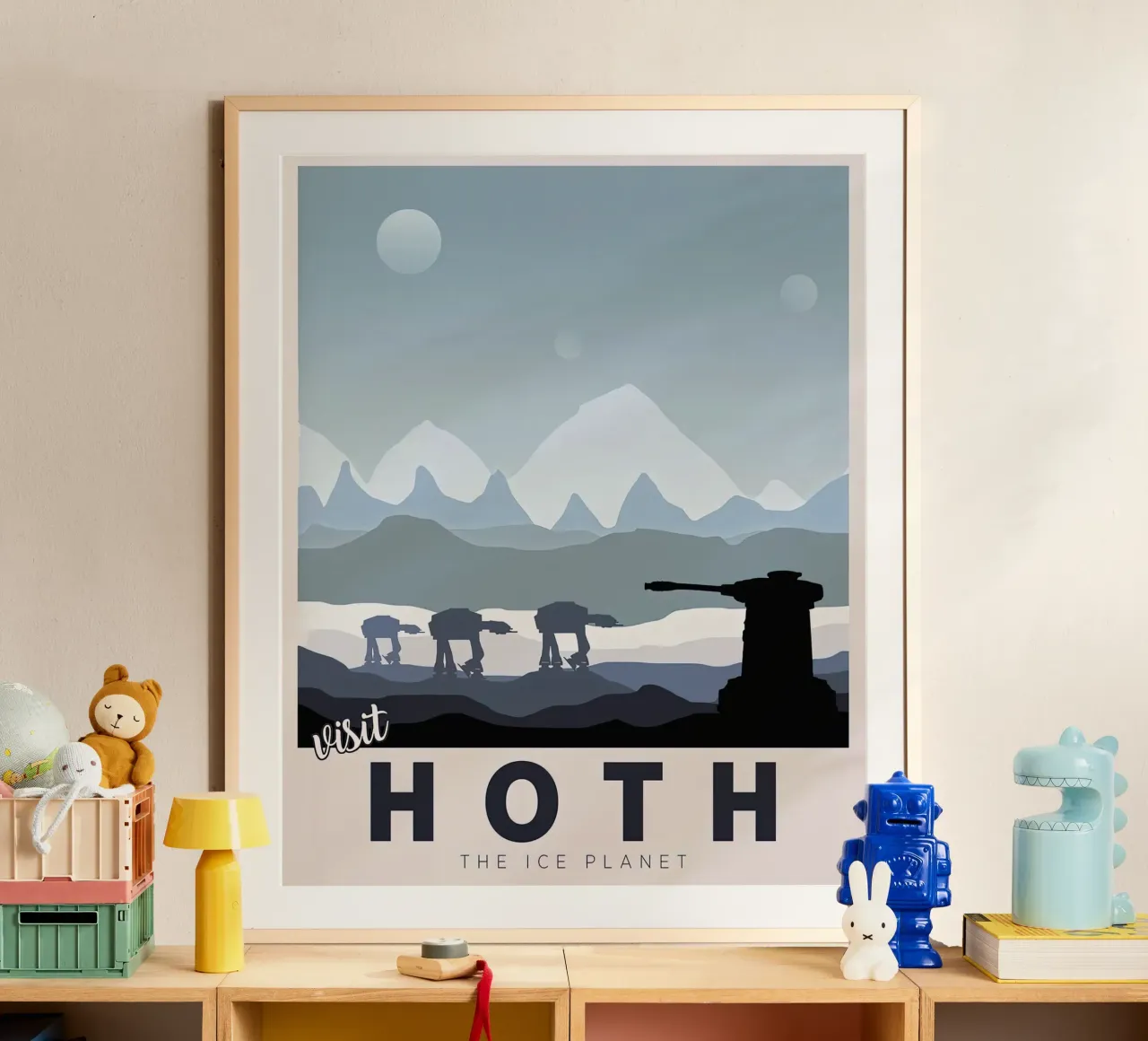 visitare hoth il pianeta di ghiaccio poster con telaio in legno da carrie Shop