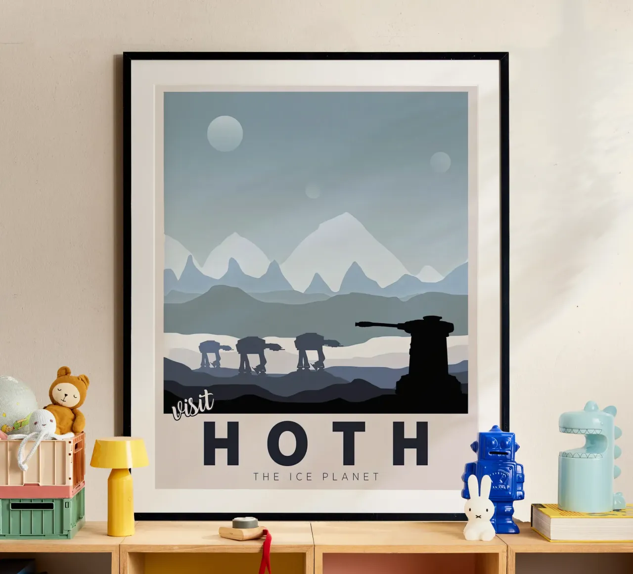 visitare hoth il pianeta di ghiaccio poster con telaio in legno da carrie Shop
