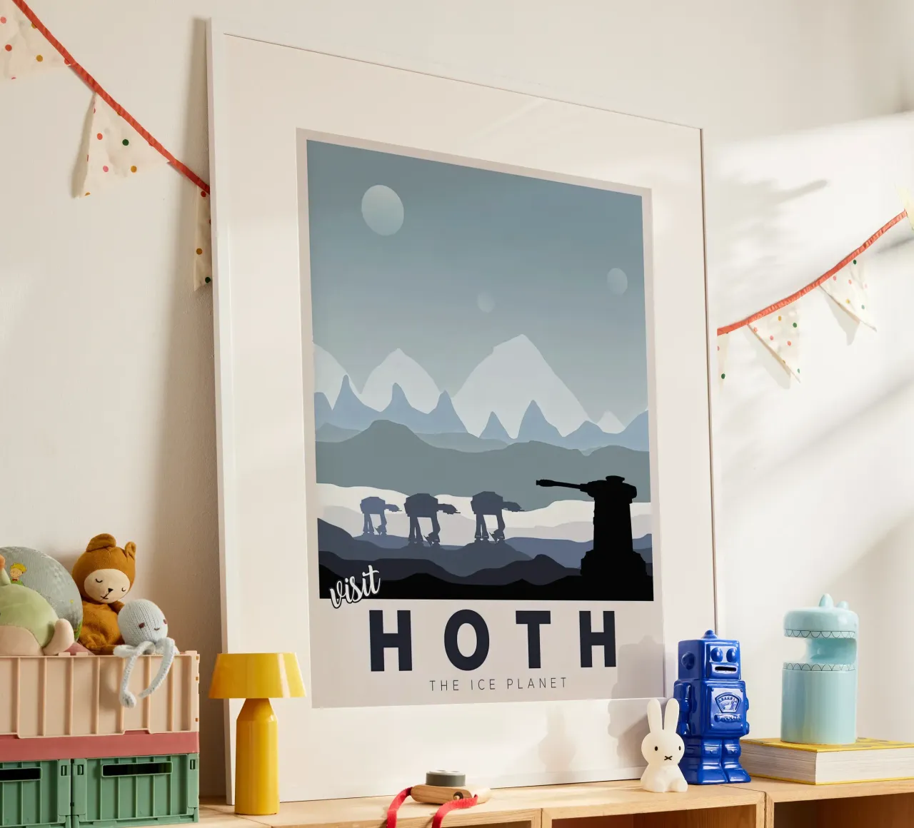 visitare hoth il pianeta di ghiaccio poster con telaio in legno da carrie Shop