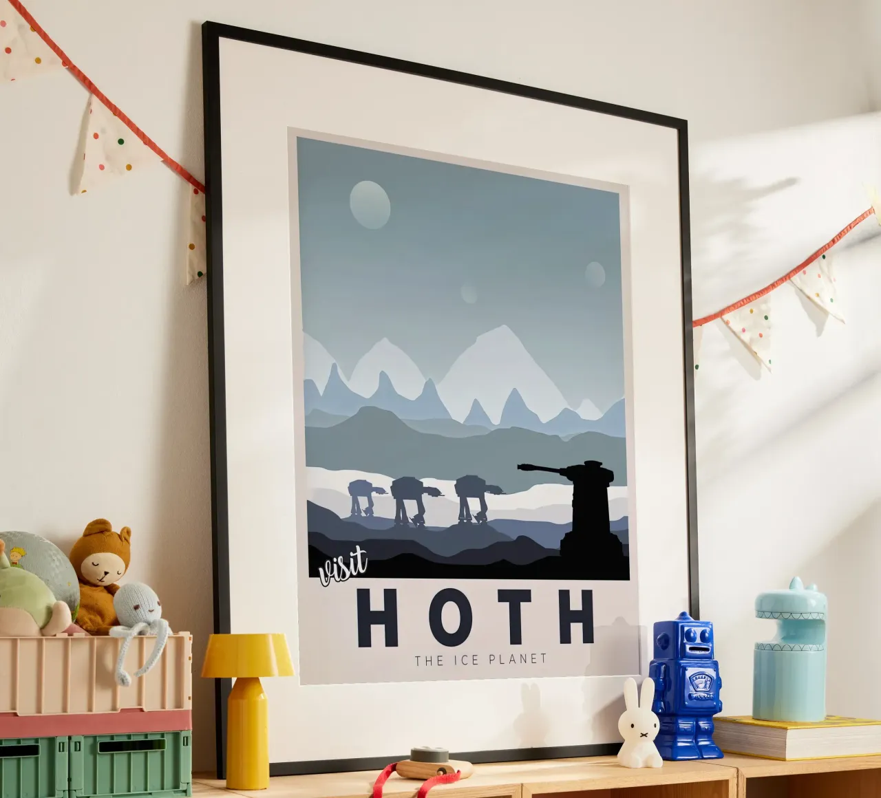 visitare hoth il pianeta di ghiaccio poster con telaio in legno da carrie Shop