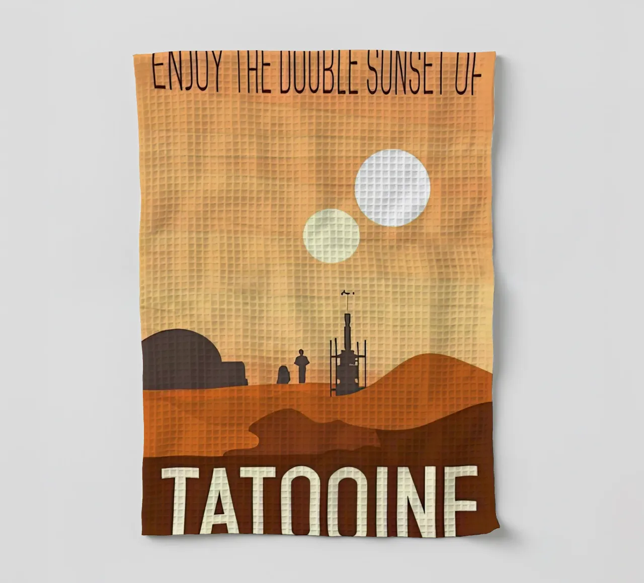 visit tatooine tea towel by carrie Shop