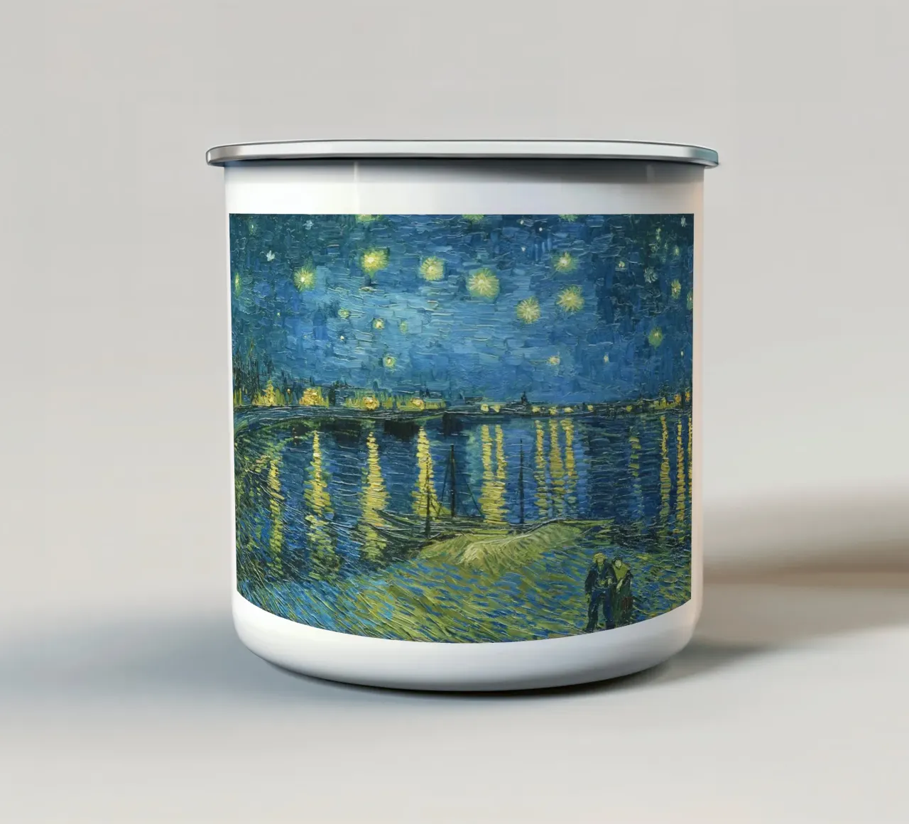 Vincent van Gogh - Notte stellata sul Rodano (1888) tazza in smalto da Venus Art