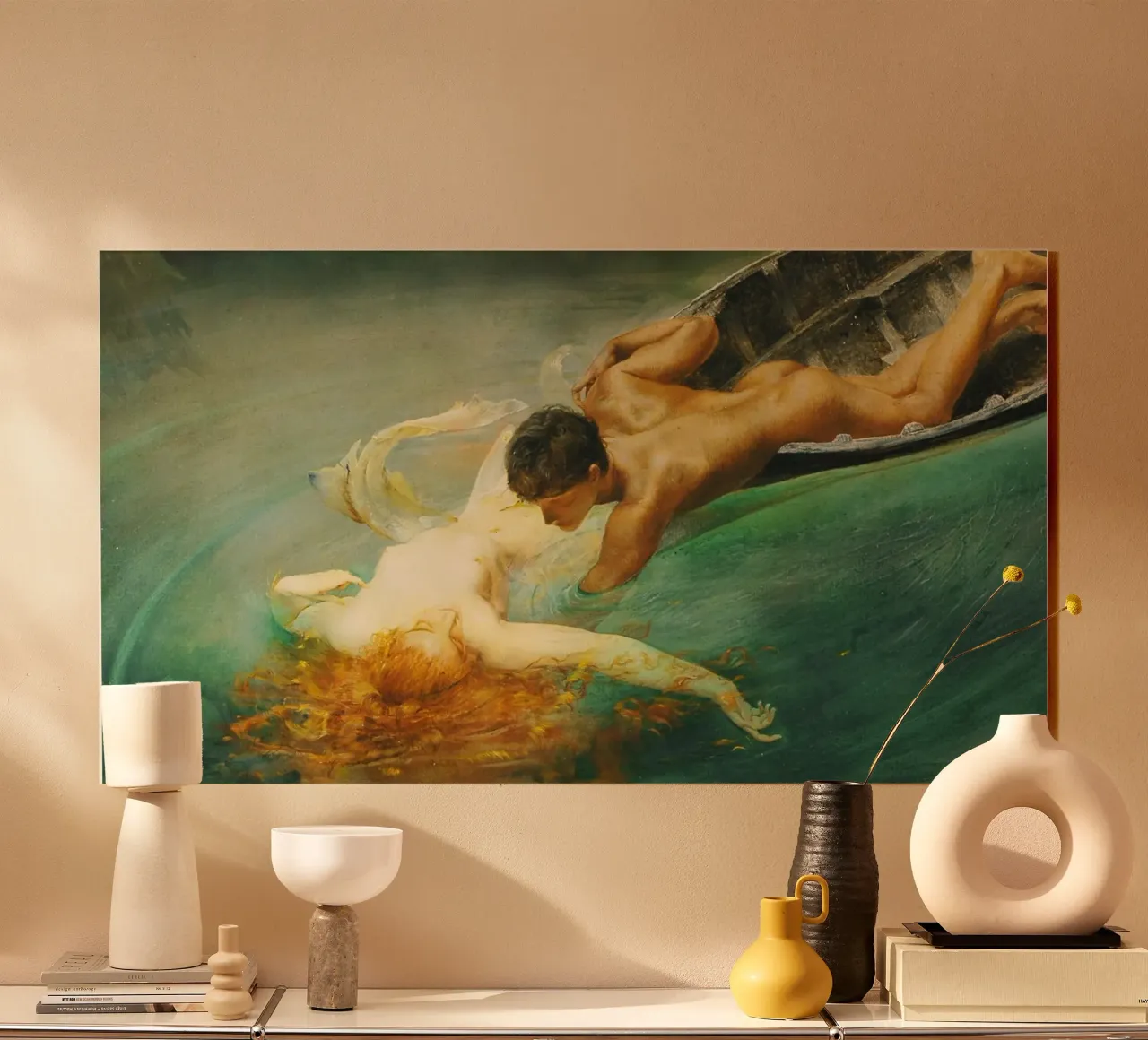 Giulio Aristide Sartorio - The Siren (Green Abyss) acrylic glass by Venus Art