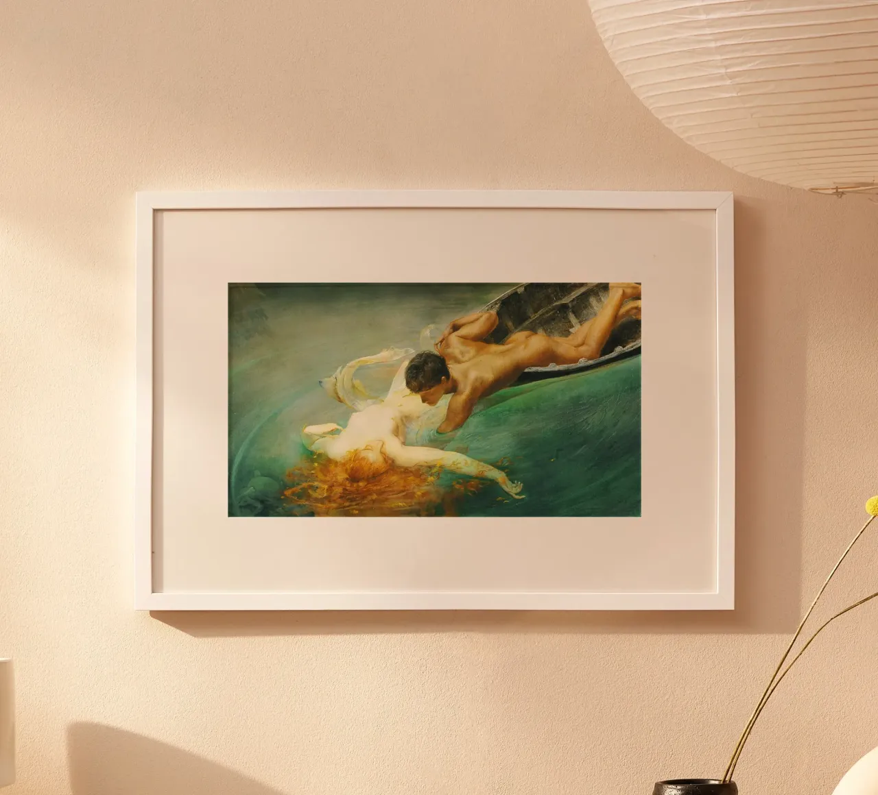 Giulio Aristide Sartorio - La Sirena (Abisso Verde) poster con telaio in plastica da Venus Art