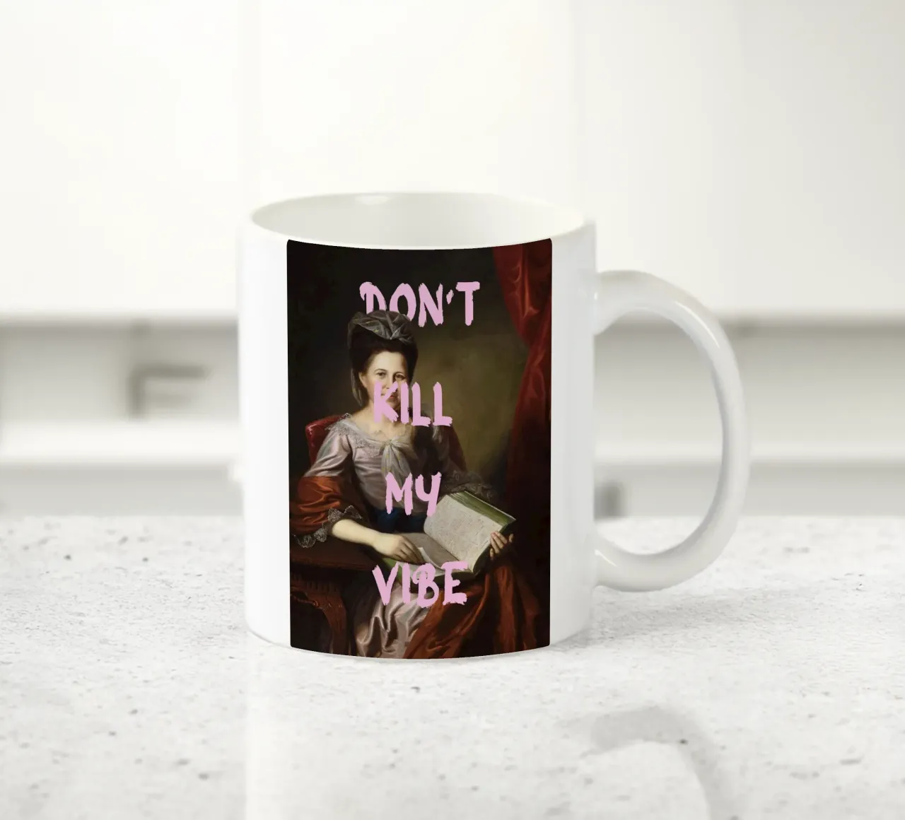 "Don't Kill My Vibe" - Pop Art, Remix classico, Empowerment, tazza in ceramica da NorwesClub