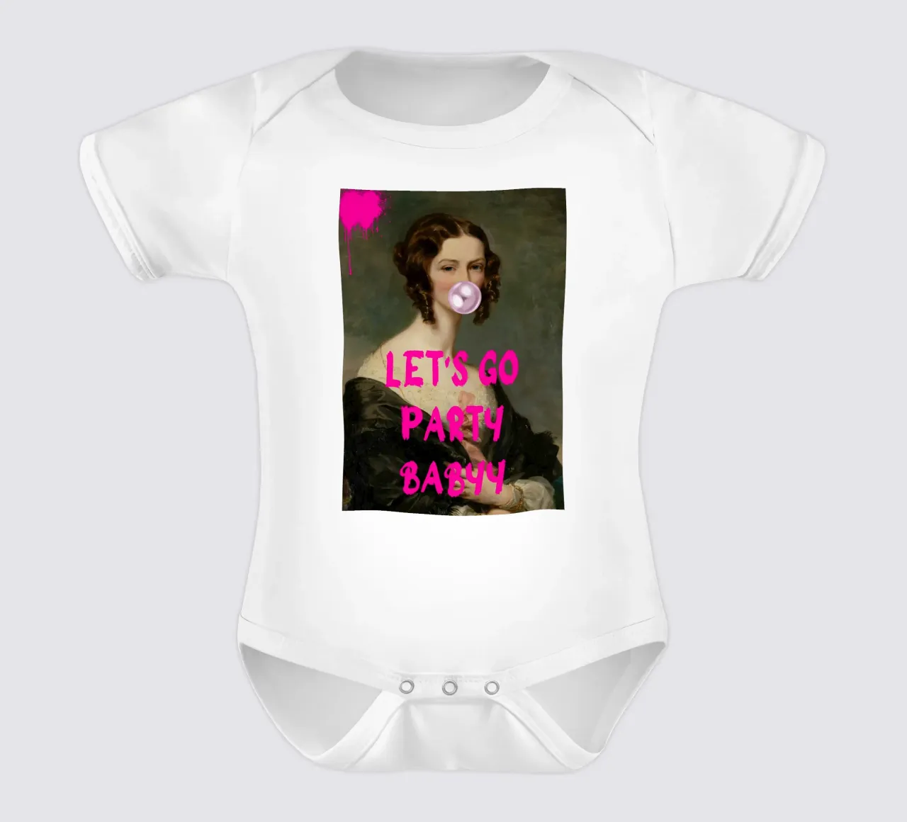 "Let's Go Party Babyy" - Pop Art, Classic Remix, Festive, Pi body neonato maniche corte da NorwesClub