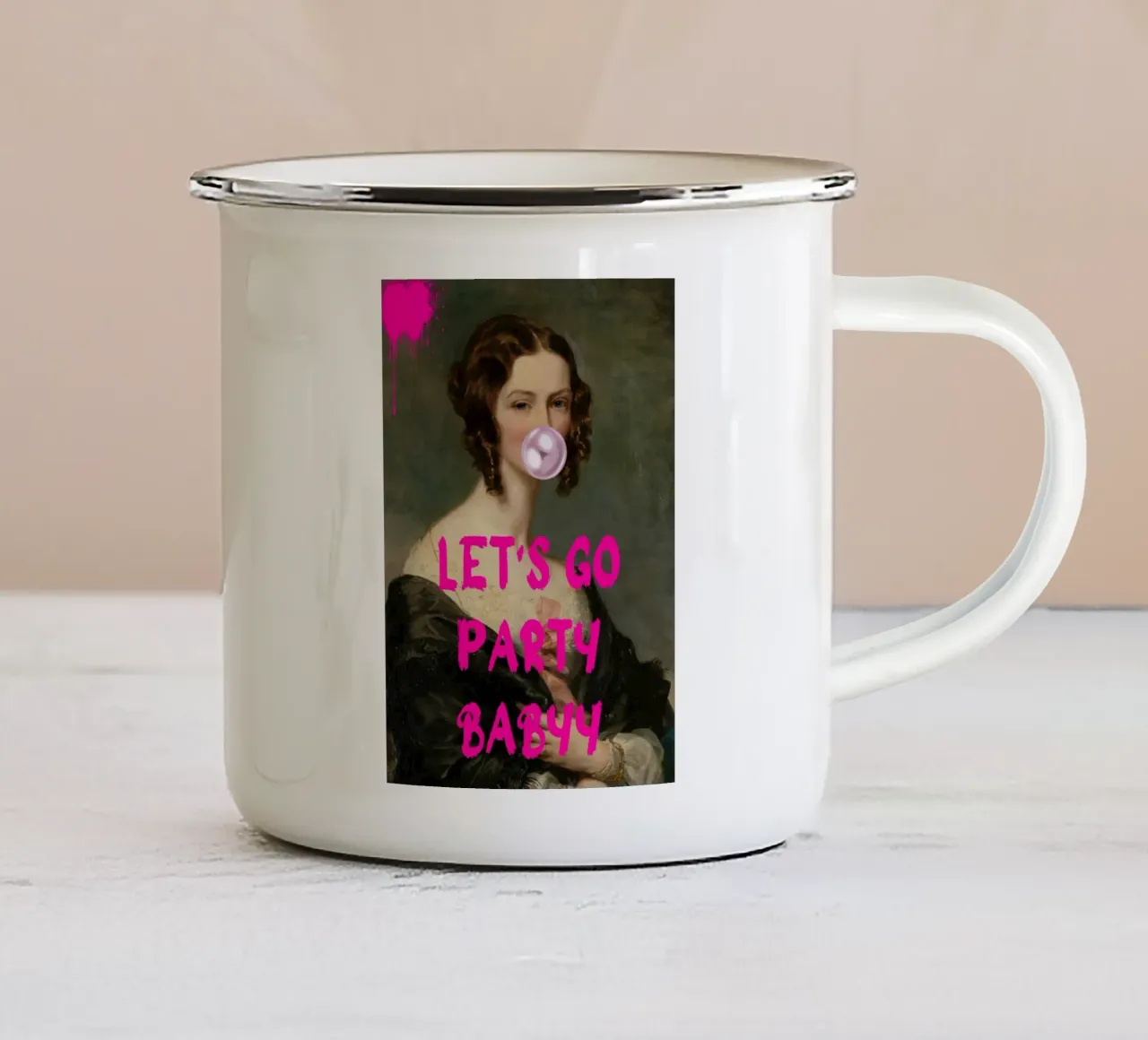 "Let's Go Party Babyy" - Pop Art, Classic Remix, Festive, Pi tazza in smalto da NorwesClub