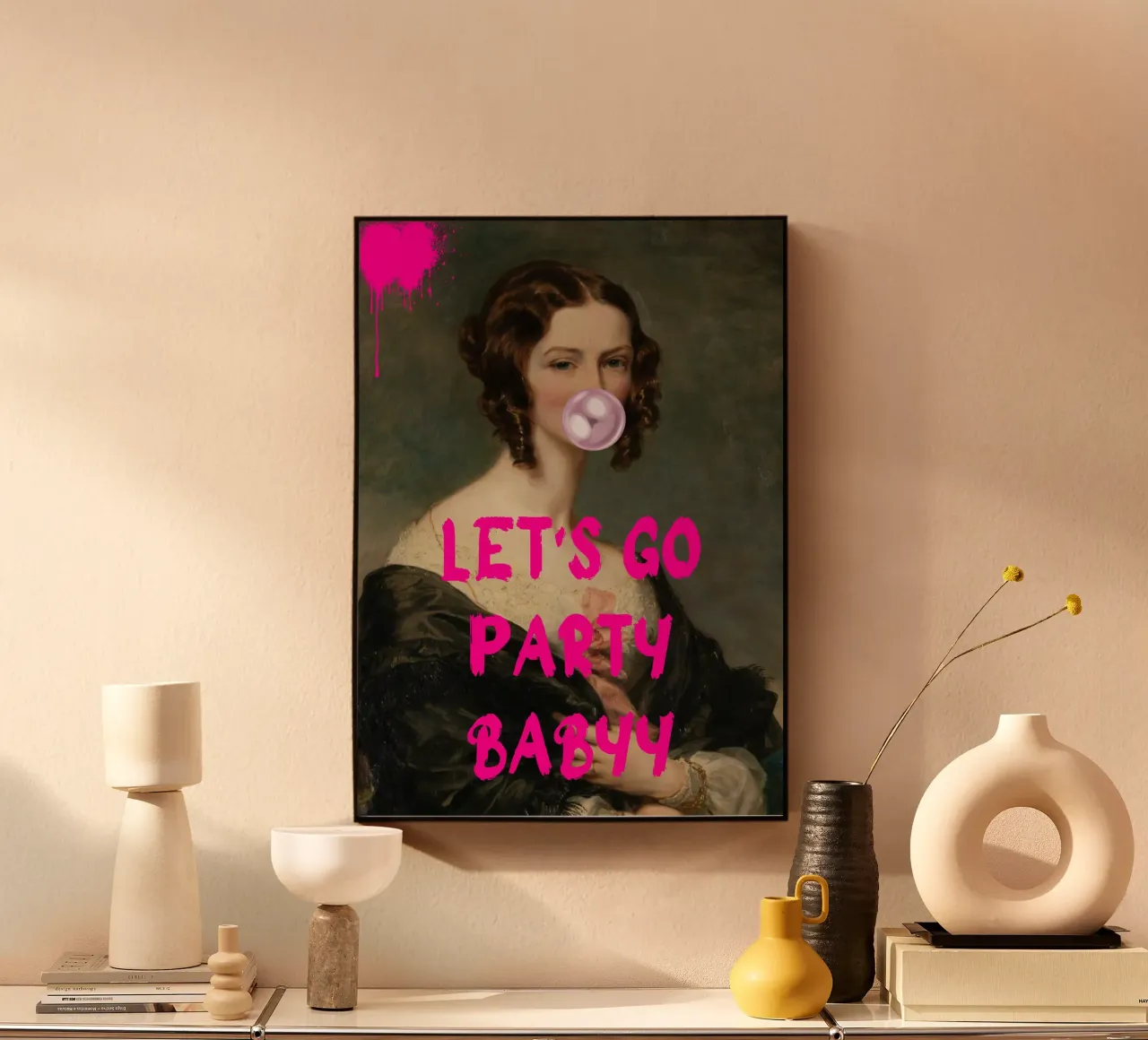 "Let's Go Party Babyy" - Pop Art, Classic Remix, Festive, Pi alluminio dibond da NorwesClub