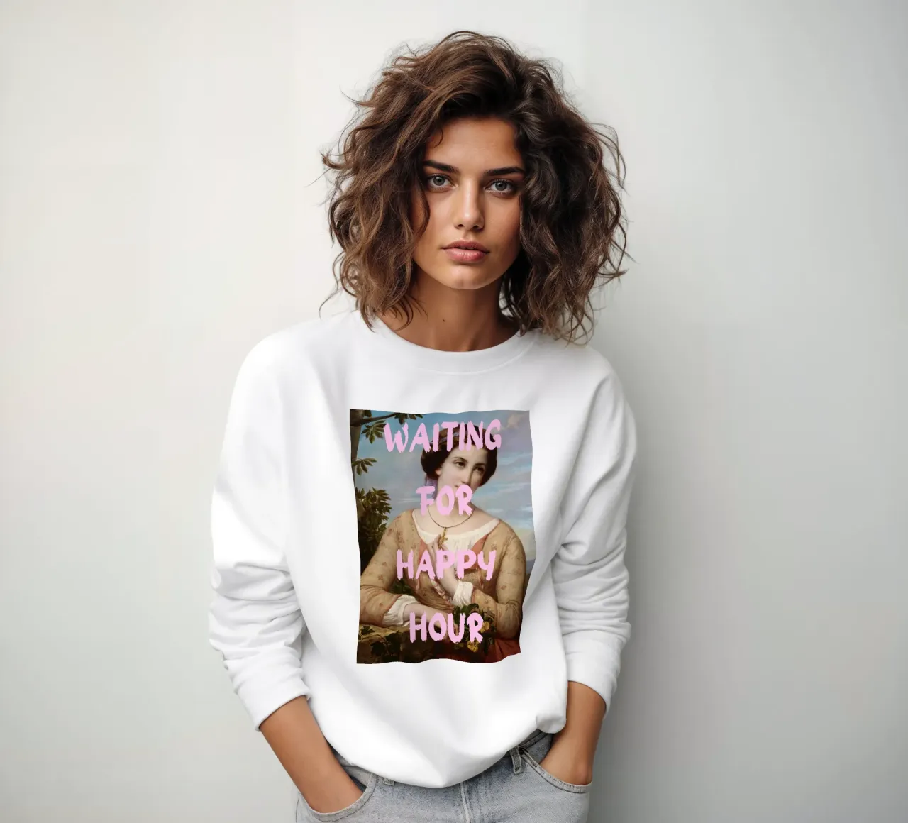 "Waiting for Happy Hour" - Pop Art, Remix classique, Humour, sweat de NorwesClub