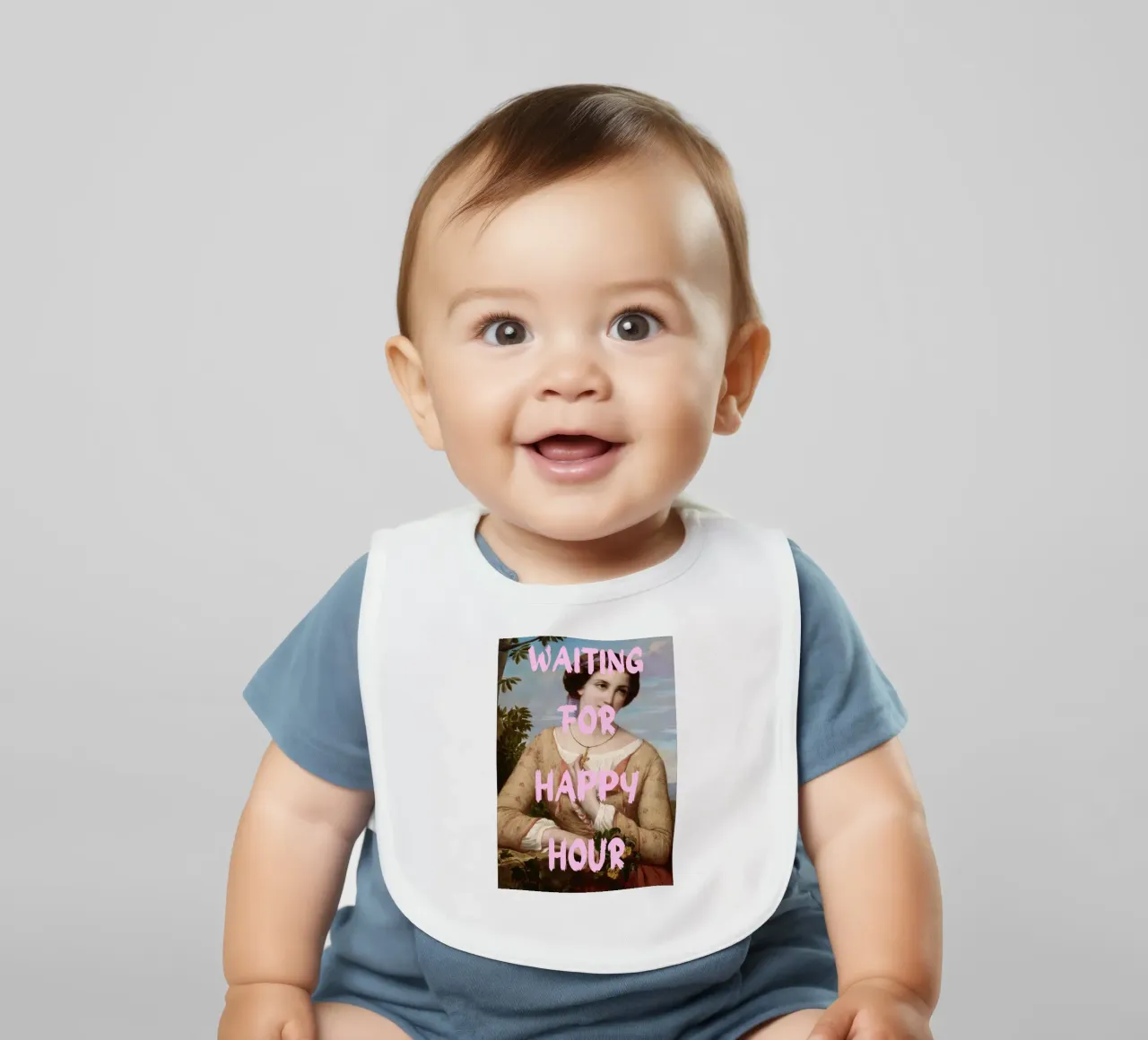 "Aspettando l'Happy Hour" - Pop Art, Remix classico, umorismo, bavaglino da NorwesClub