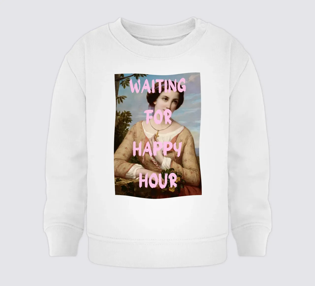 "Aspettando l'Happy Hour" - Pop Art, Remix classico, umorismo, felpa neonato da NorwesClub