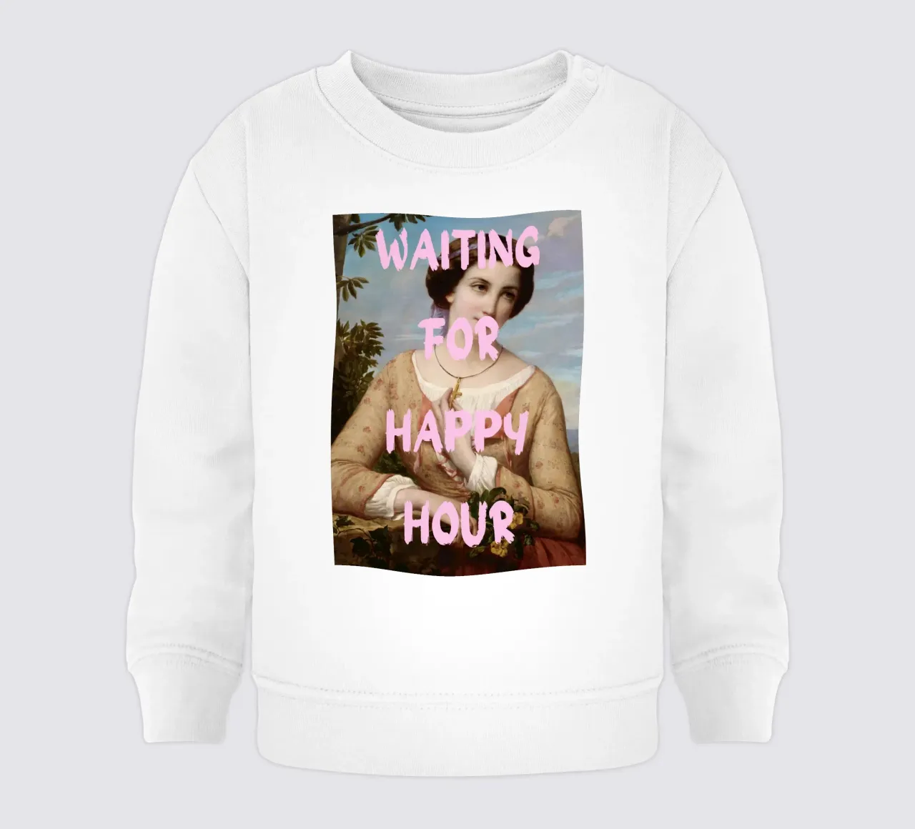 "Waiting for Happy Hour" - Pop Art, klassischer Remix, humorvoll, Baby Sweatshirt von NorwesClub