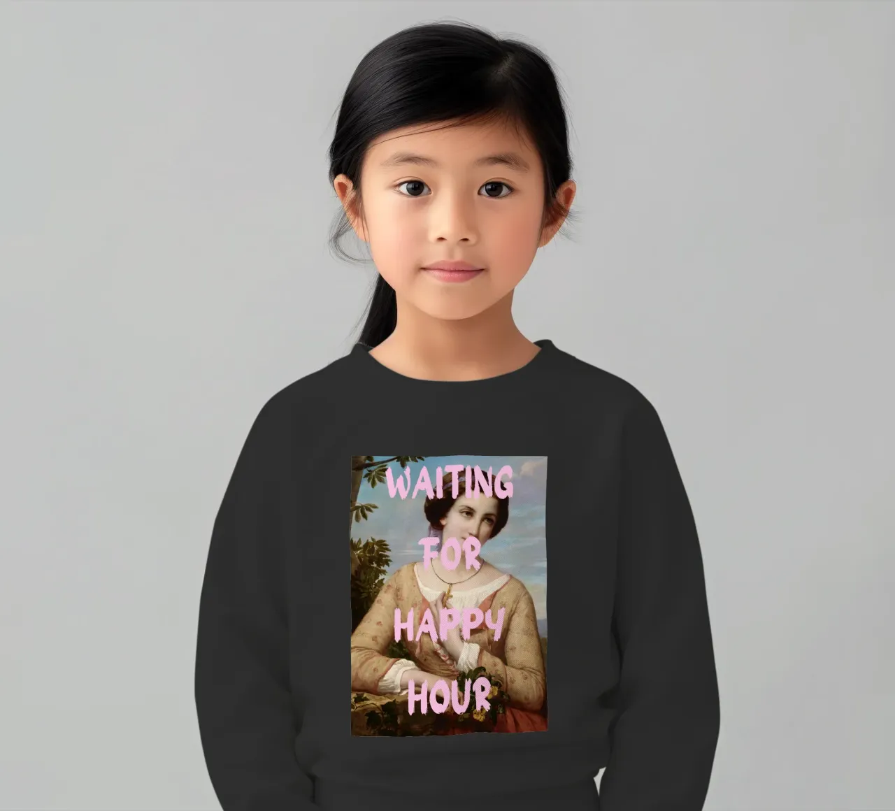 "Aspettando l'Happy Hour" - Pop Art, Remix classico, umorismo, felpa bambino da NorwesClub